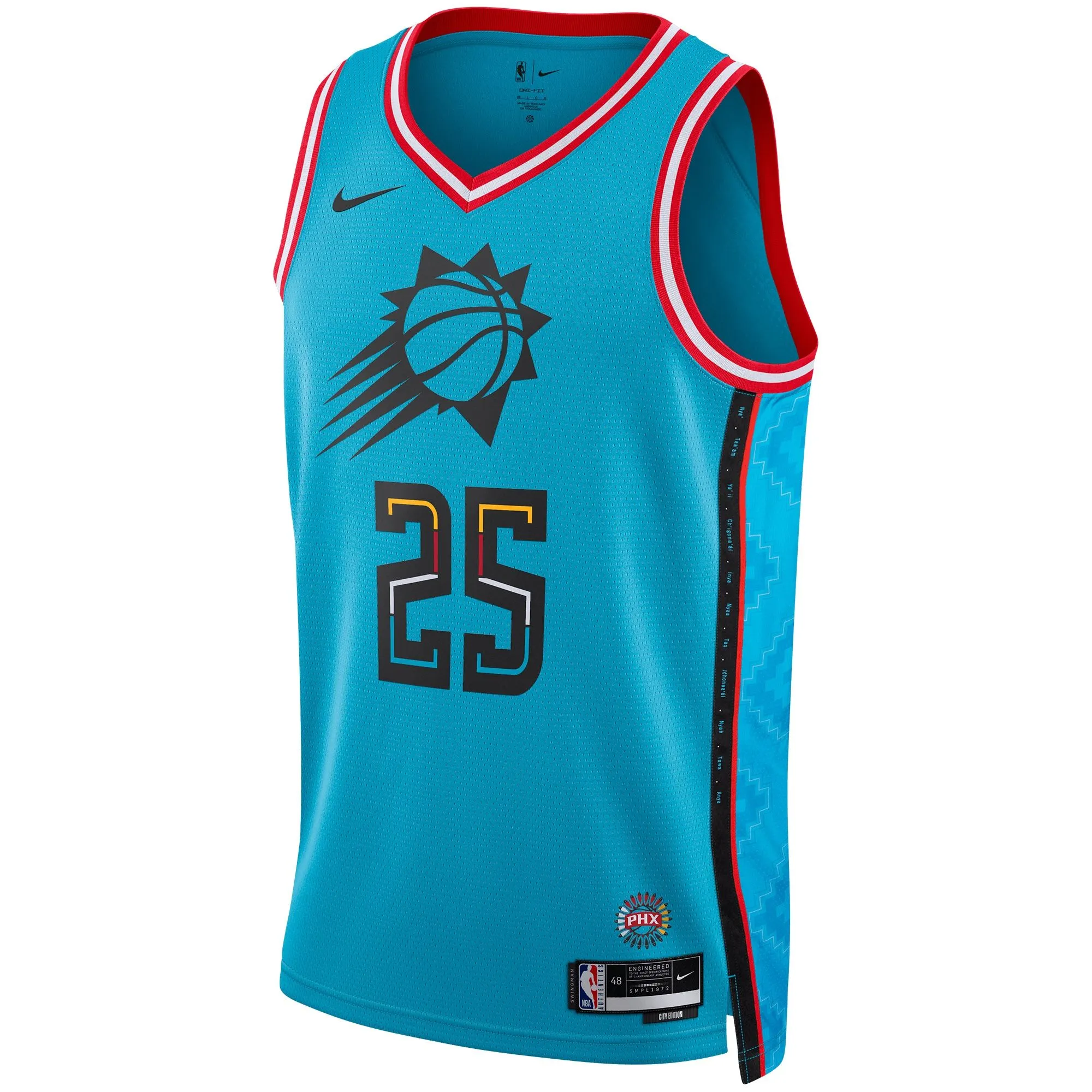 Mikal Bridges Phoenix Suns  Unisex 2022/23 Swingman Jersey - City Edition - Turquoise