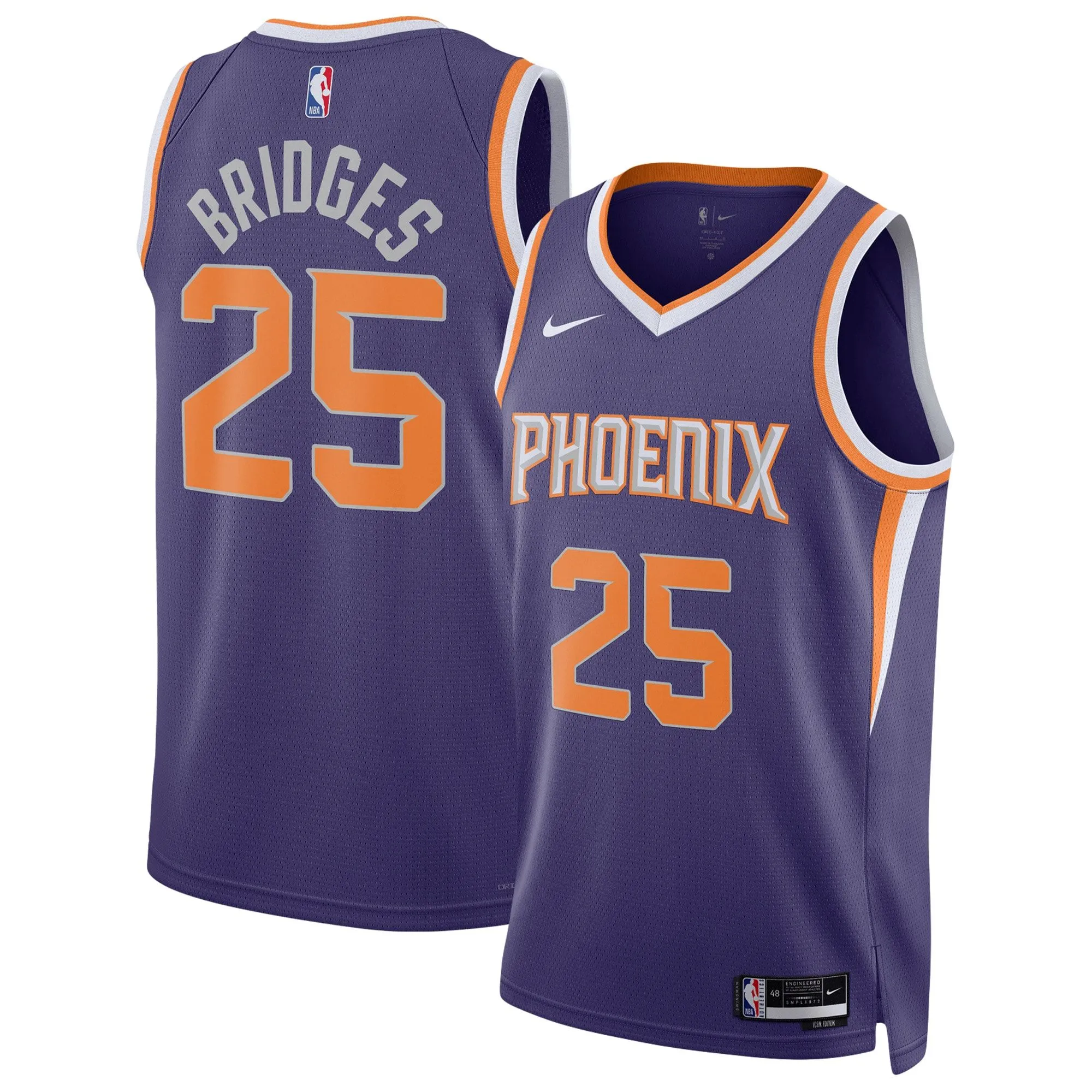 Mikal Bridges Phoenix Suns  Unisex Swingman Jersey - Icon Edition - Purple