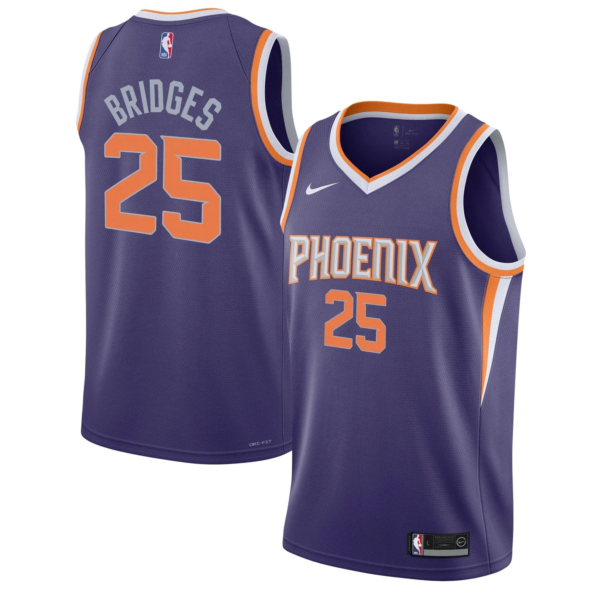 Mikal Bridges Phoenix Suns  Youth Swingman Jersey - Icon Edition - Purple