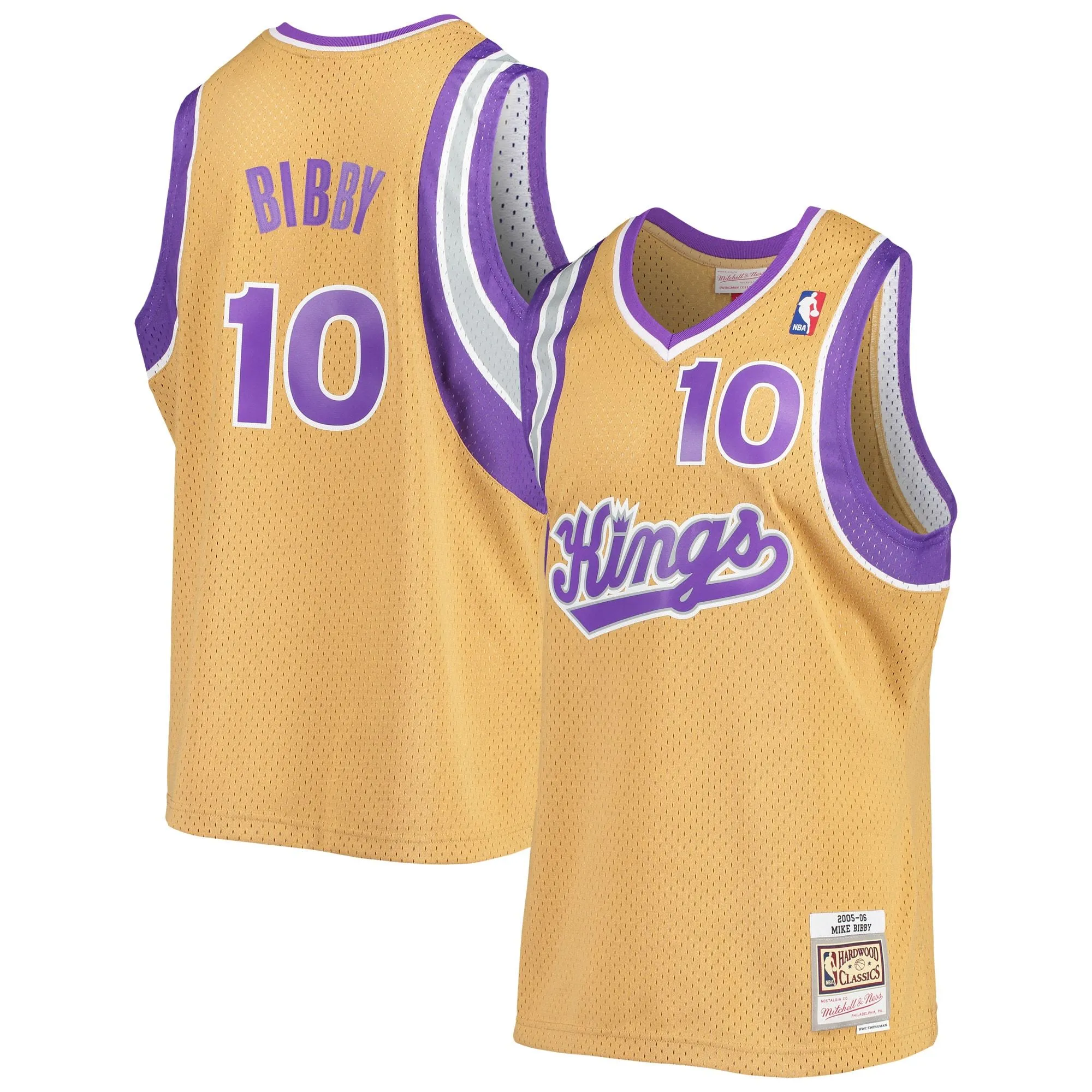 Mike Bibby Sacramento Kings Mitchell & Ness 2005/06 Hardwood Classics Swingman Jersey - Gold