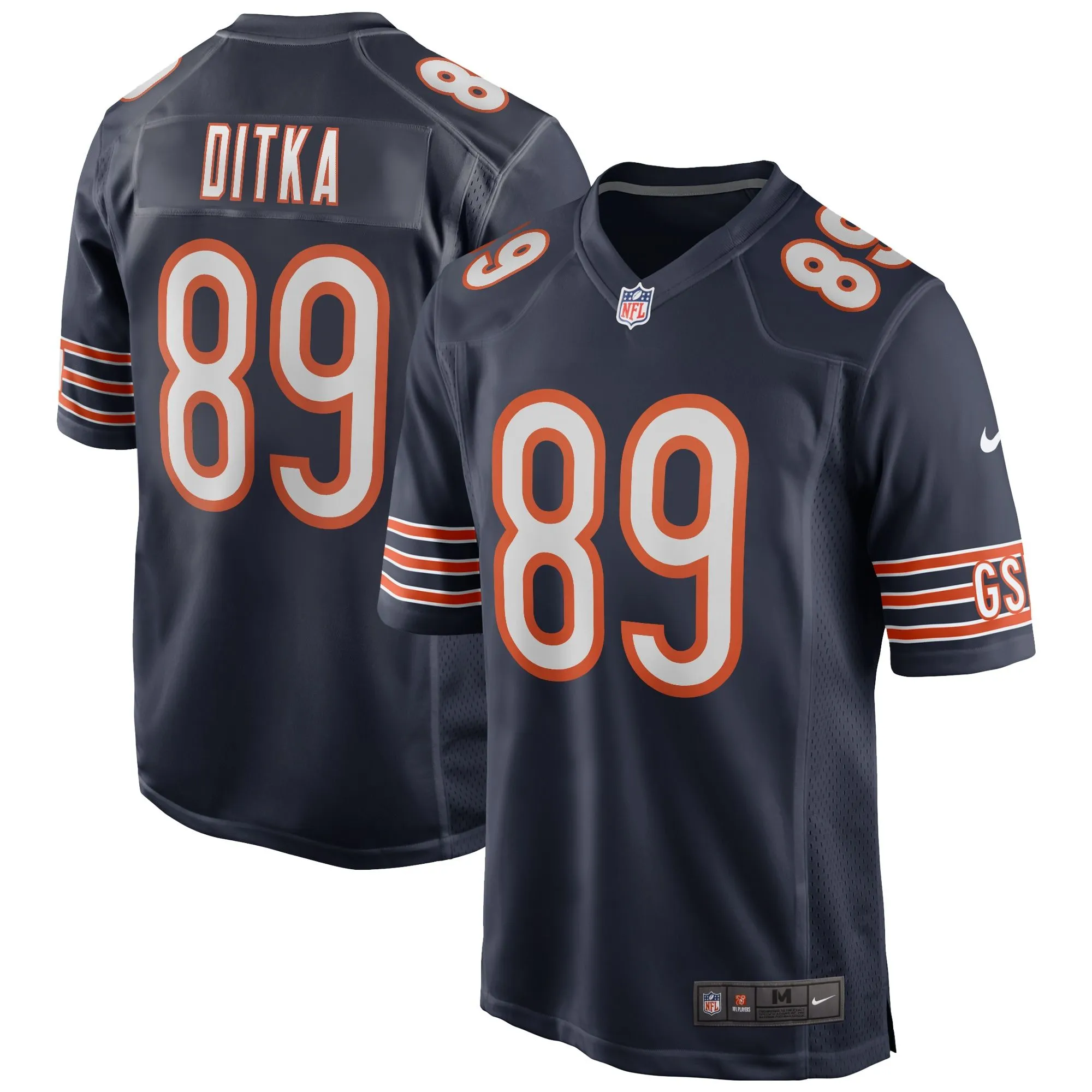 Mike Ditka Chicago Bears  Game Retired Player Jersey - Navy