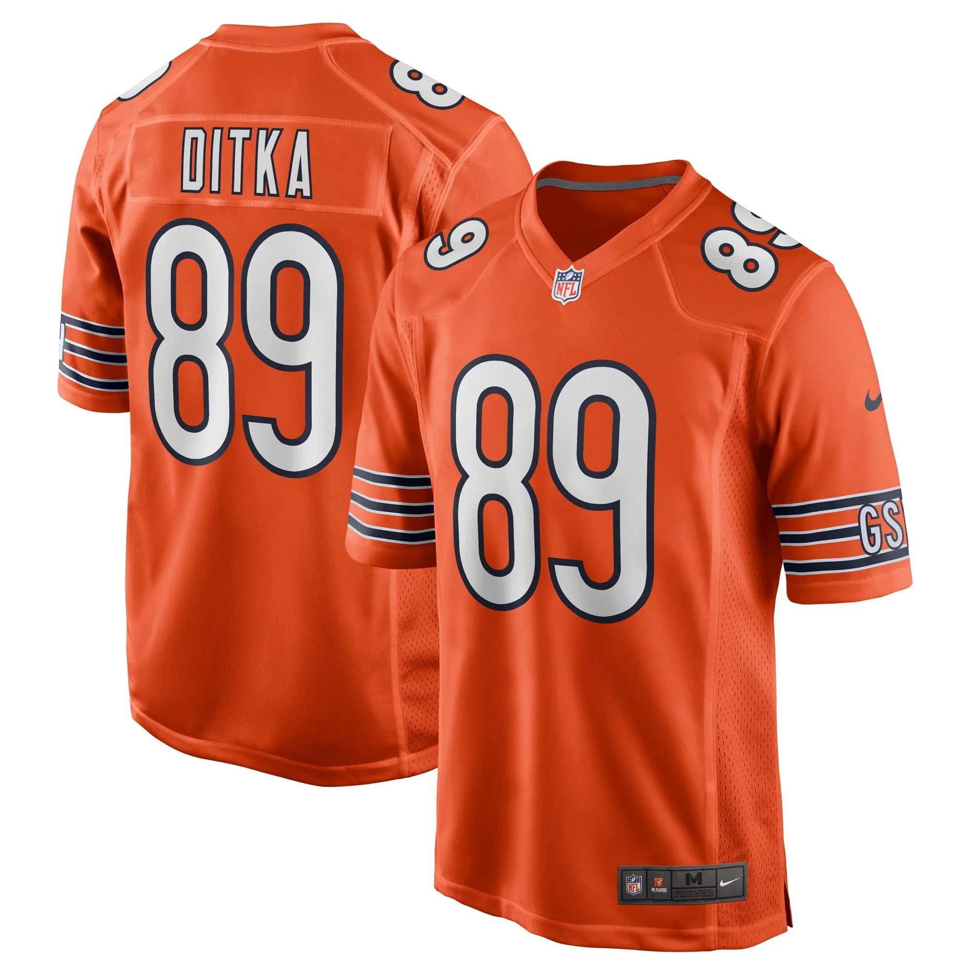 Mike Ditka Chicago Bears  Retired Player Jersey - Orange