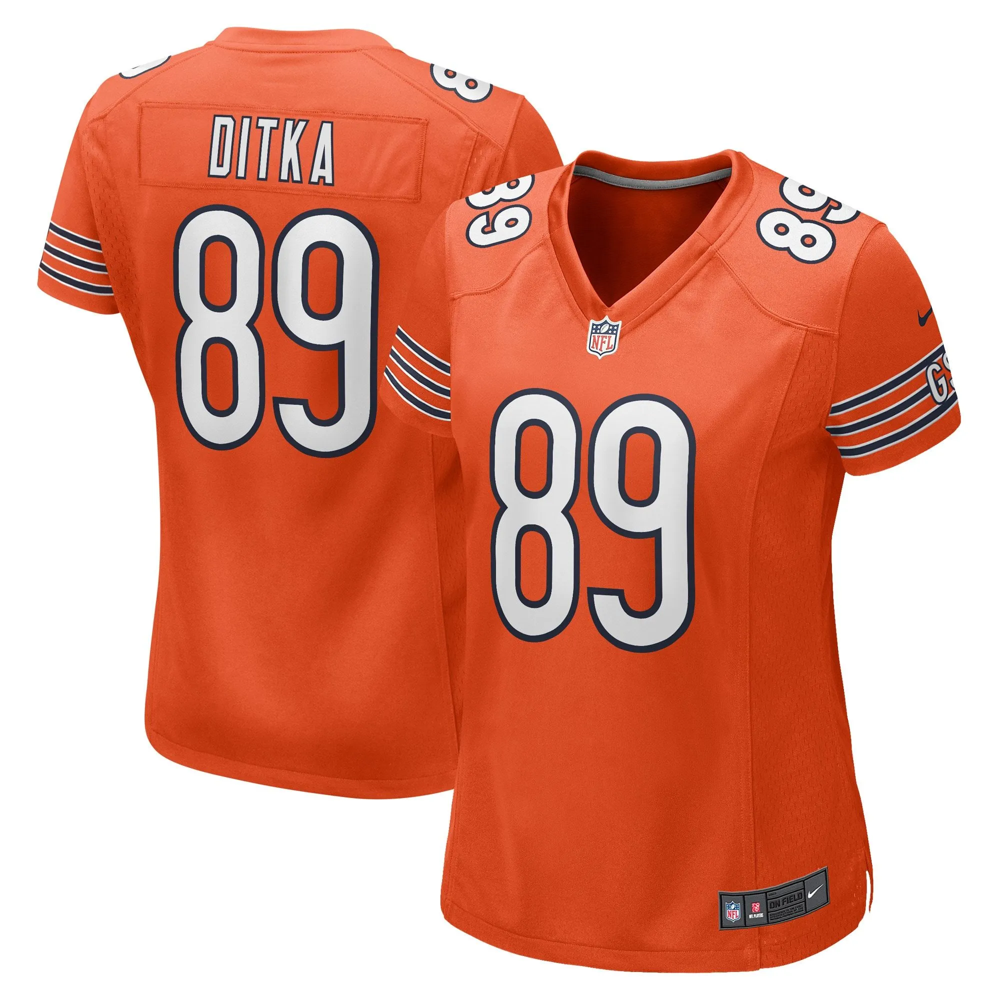 Mike Ditka Chicago Bears  Women's Retired Player Jersey - Orange