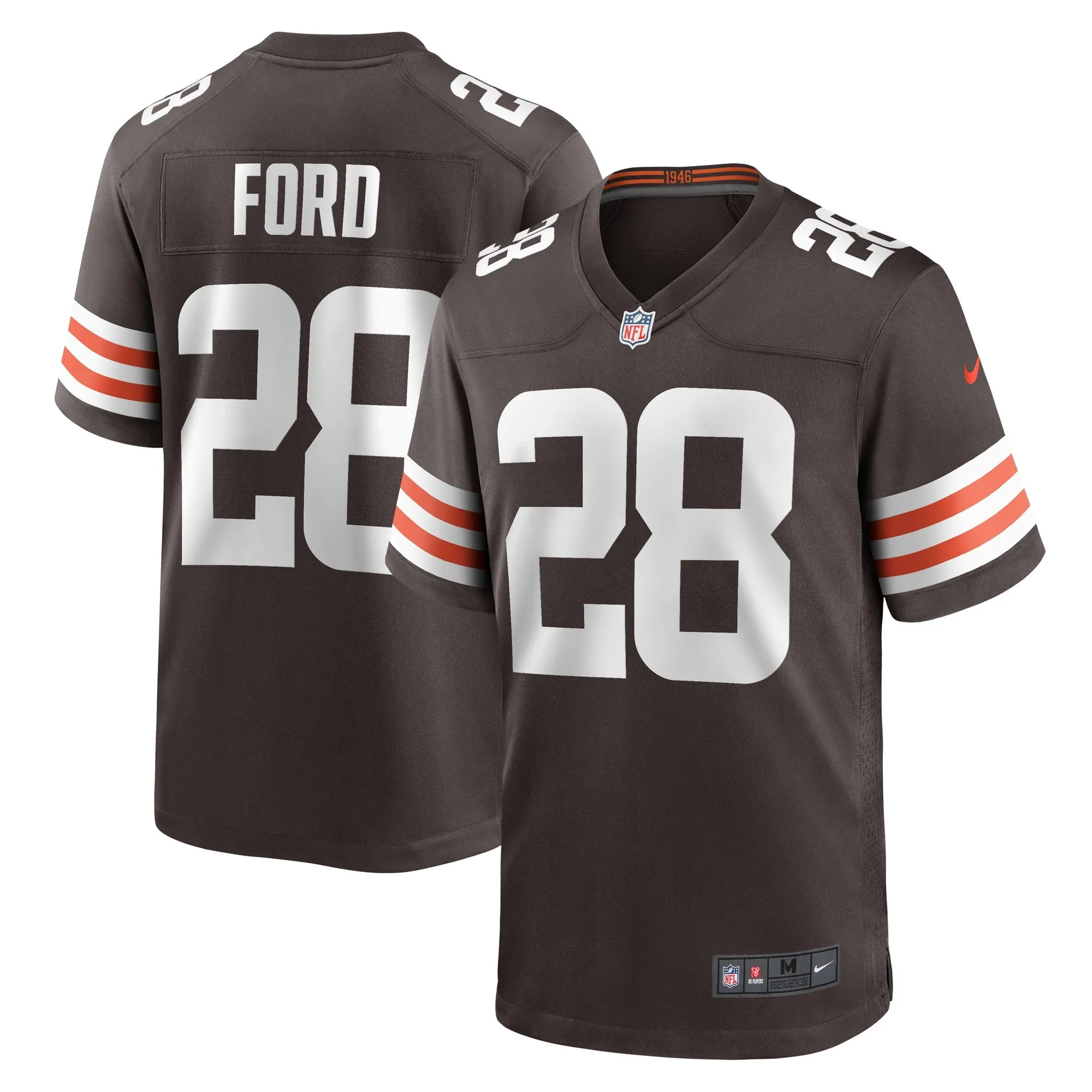 Mike Ford Cleveland Browns  Team Game Jersey -  Brown