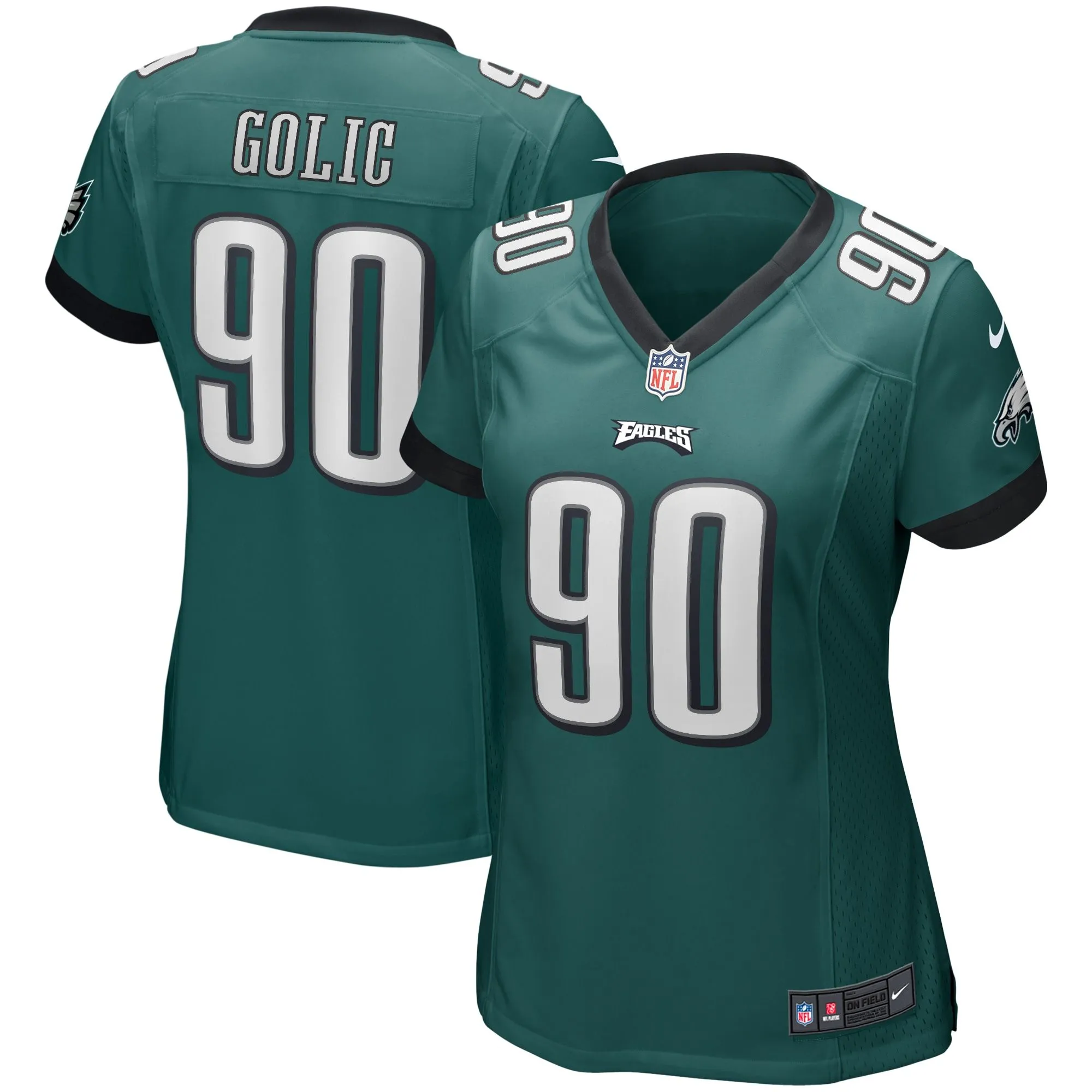 Mike Golic Philadelphia Eagles  Women's Game Retired Player Jersey - Midnight Green