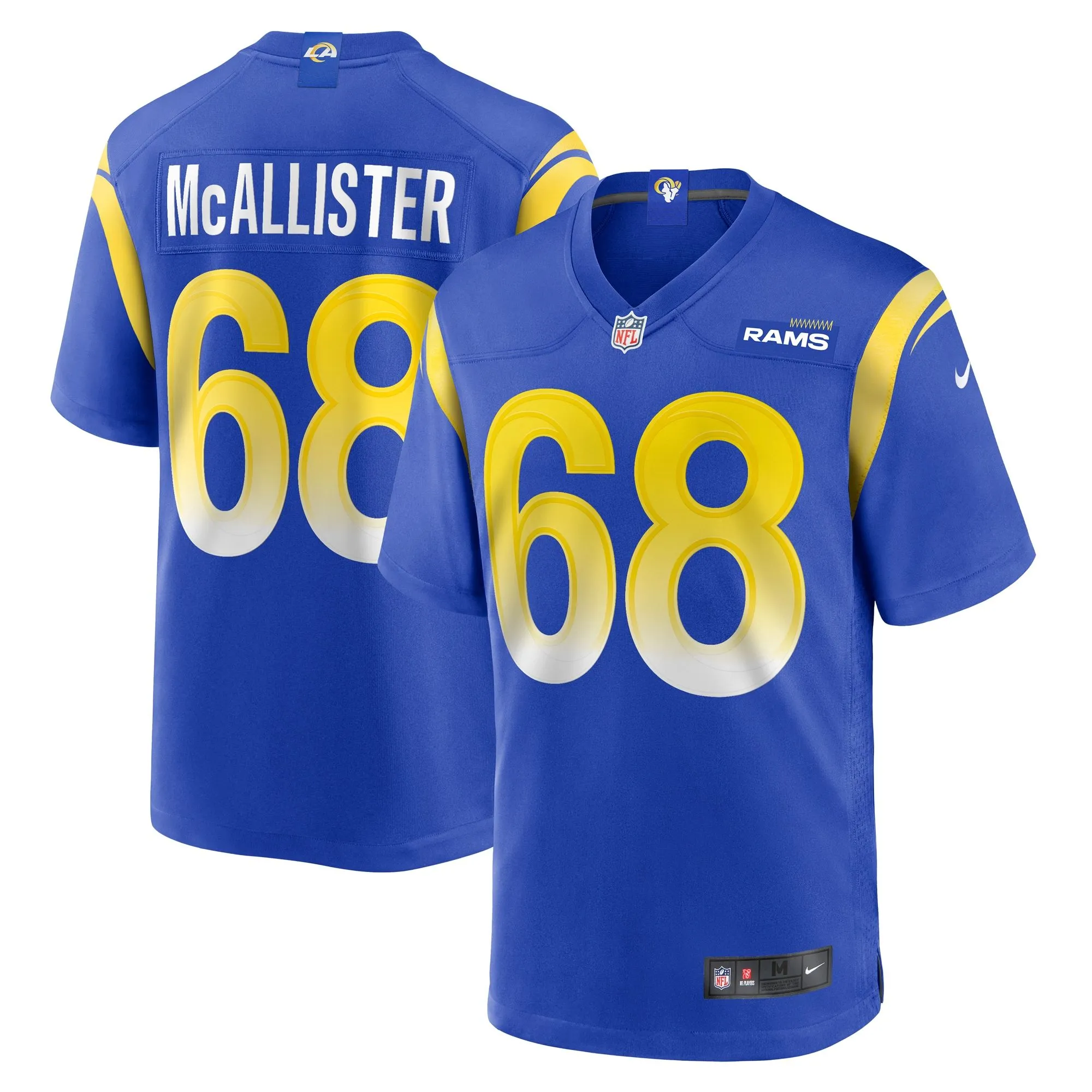 Mike McAllister Los Angeles Rams  Home Game Jersey - Royal