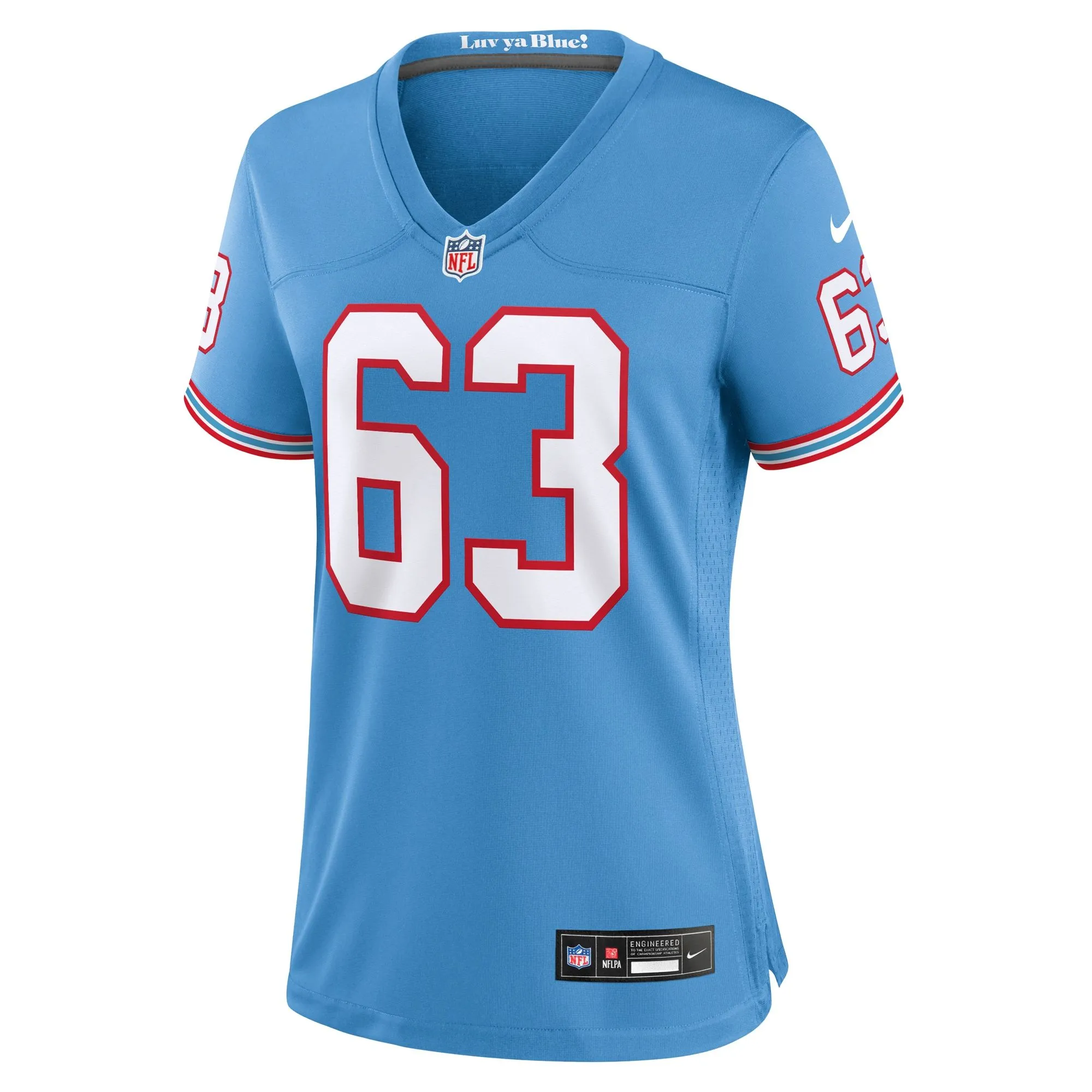 Mike Munchak Tennessee Titans  Women's Oilers Throwback Retired Player Game Jersey - Light Blue