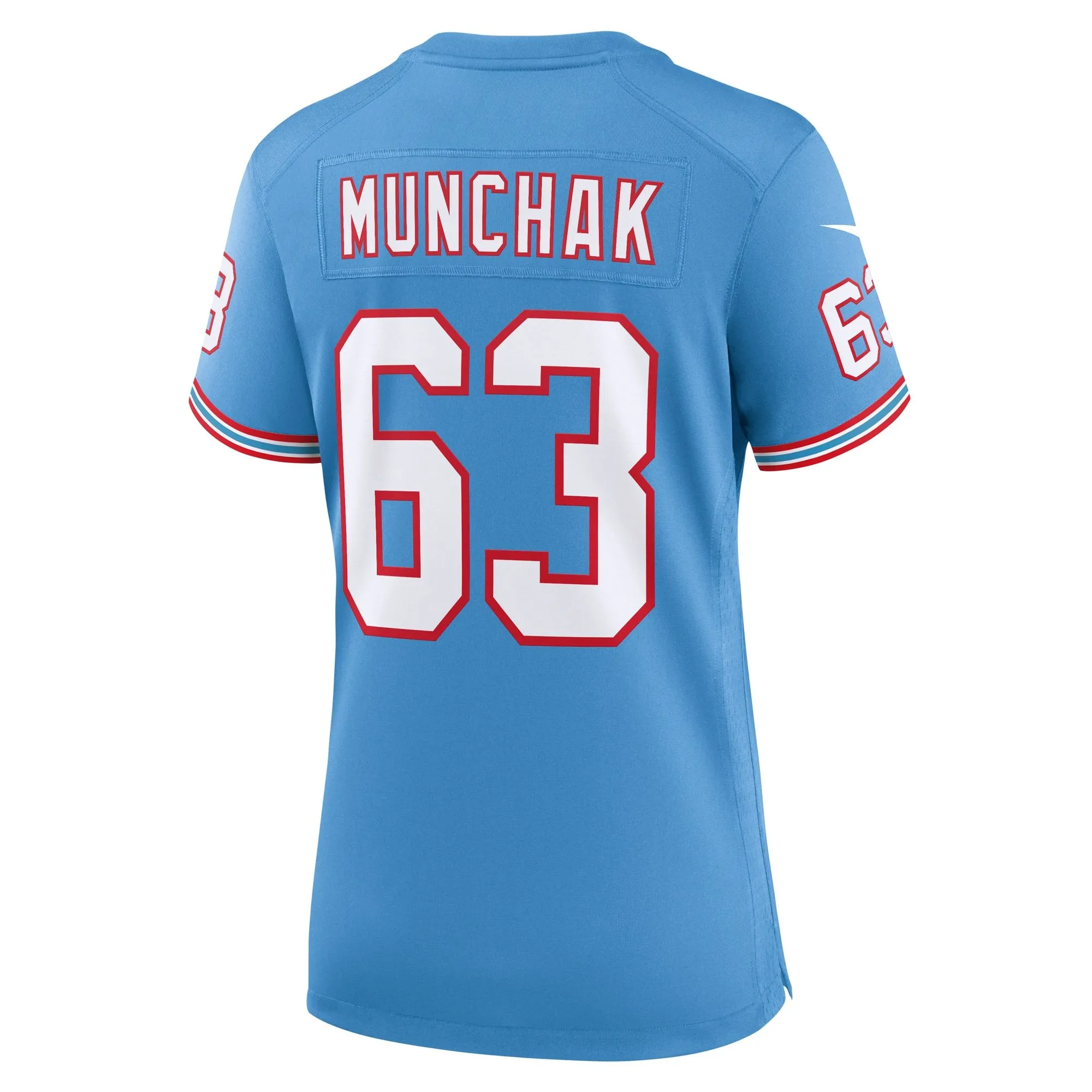 Mike Munchak Tennessee Titans  Women's Oilers Throwback Retired Player Game Jersey - Light Blue