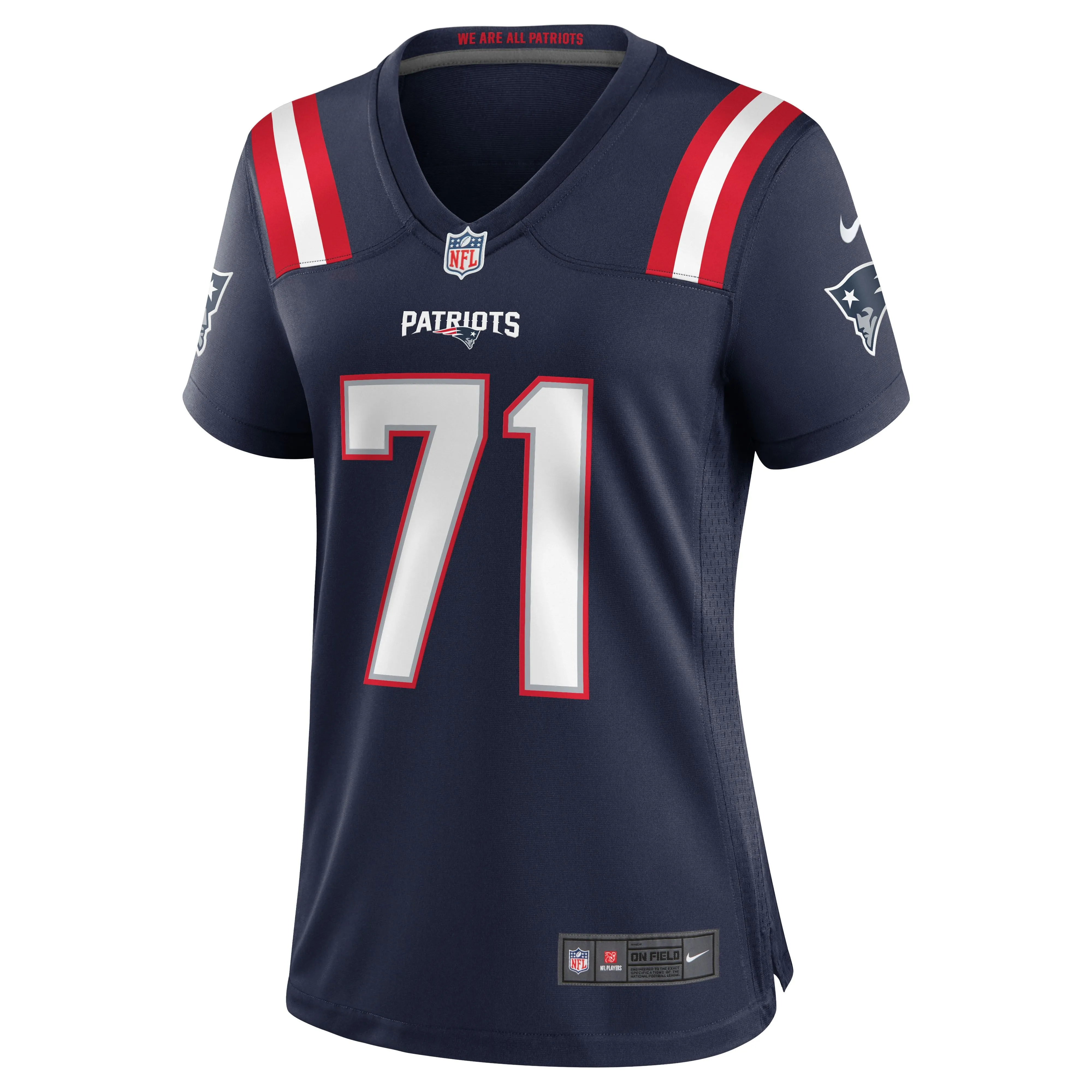 Mike Onwenu New England Patriots  Women's Team Game Jersey - Navy