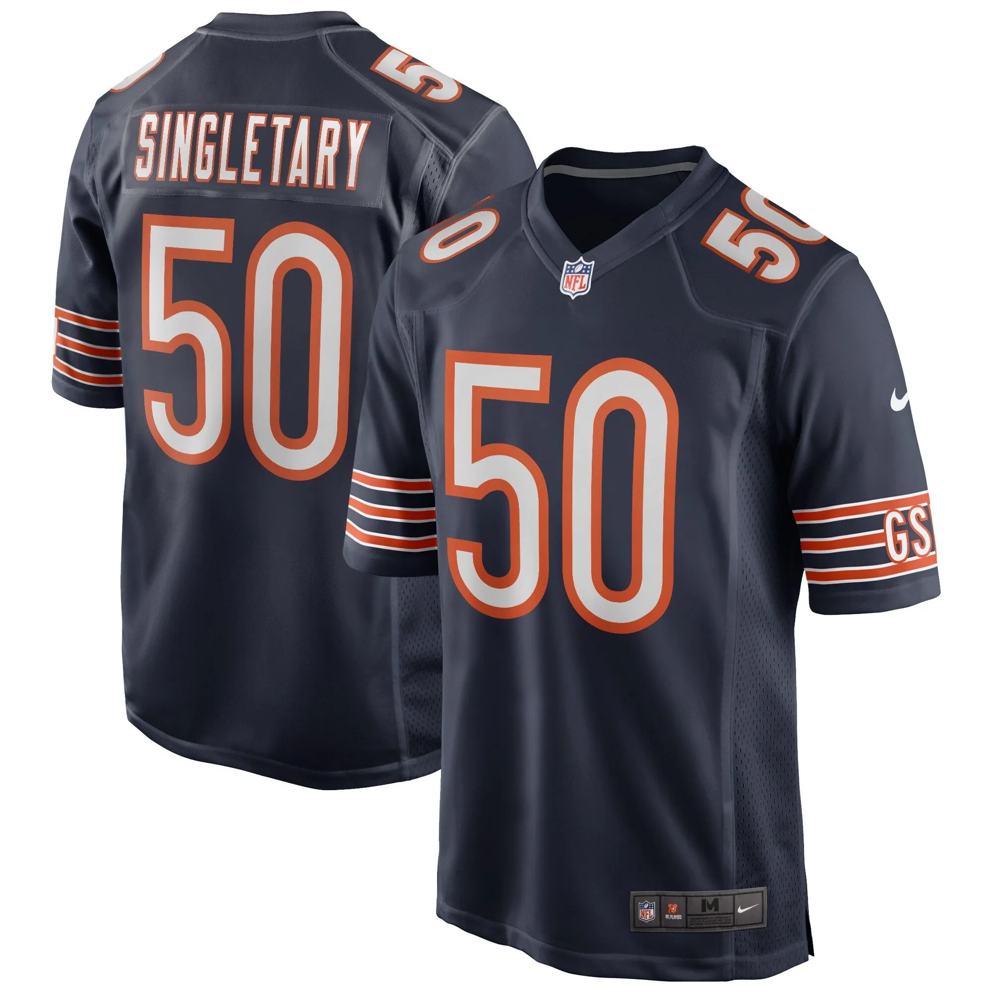 Mike Singletary Chicago Bears  Game Retired Player Jersey - Navy