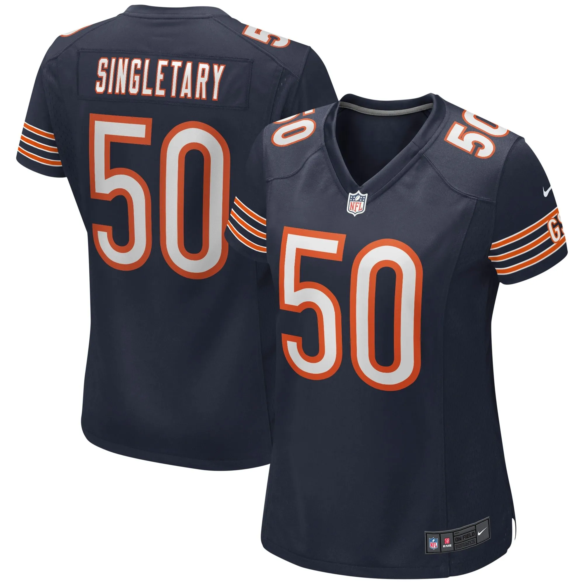 Mike Singletary Chicago Bears  Women's Game Retired Player Jersey - Navy