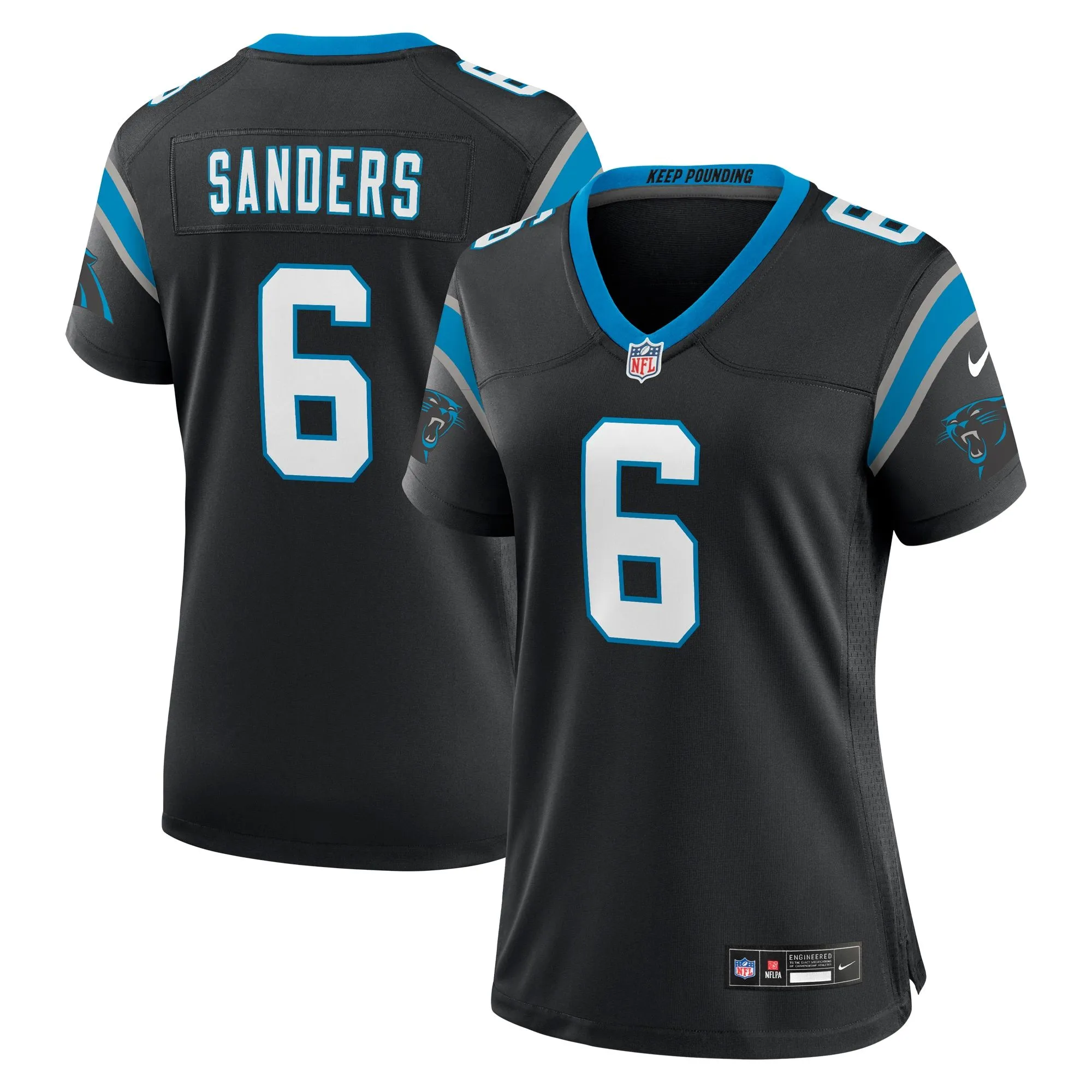 Miles Sanders Carolina Panthers  Women's  Women's All Player Jersey - Black