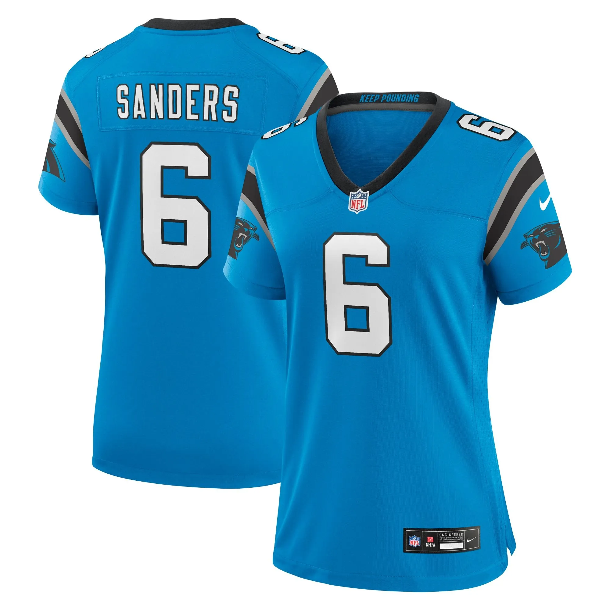 Miles Sanders Carolina Panthers  Women's Team Game Jersey - Blue