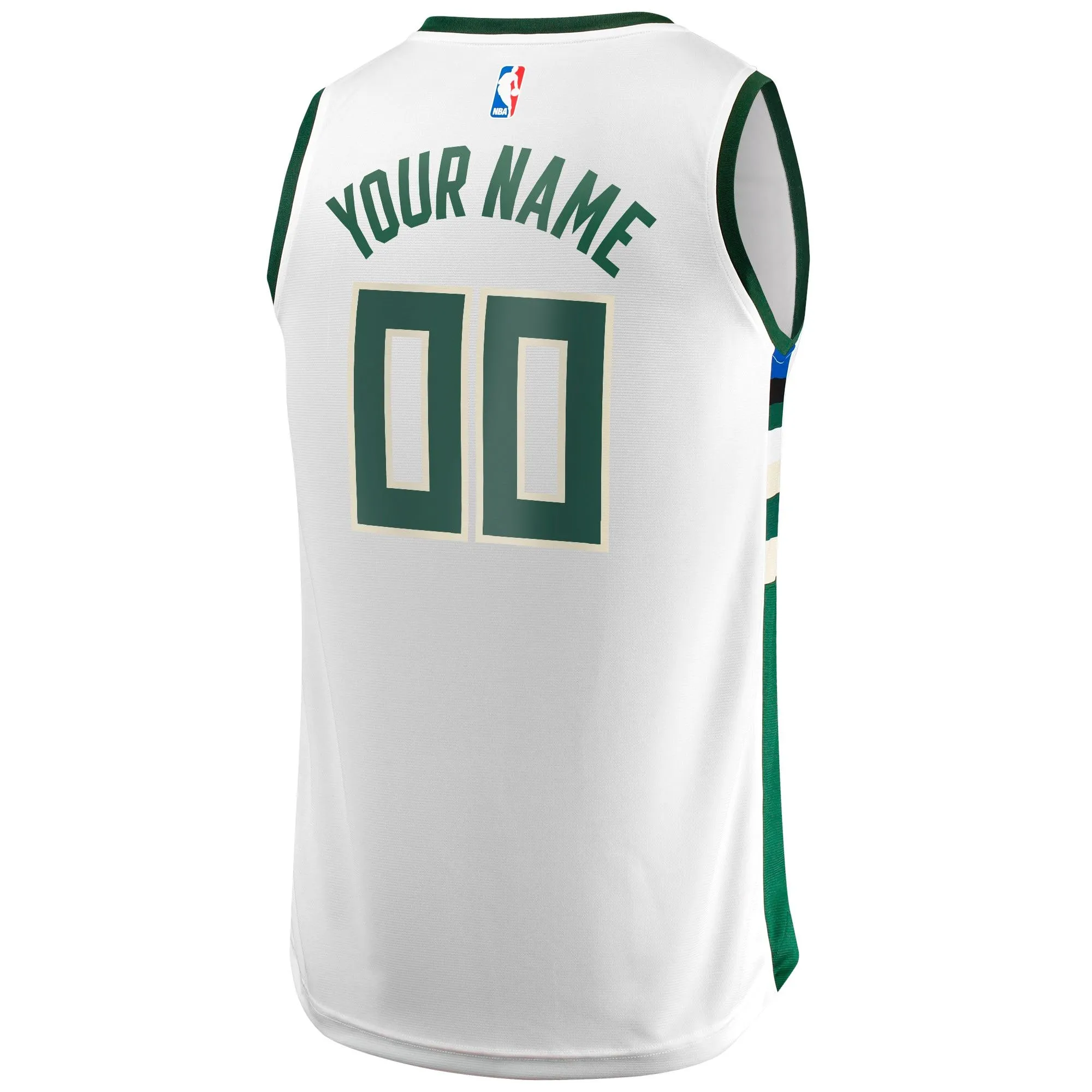 Milwaukee Bucks Fanatics Branded Unisex Fast Break Custom Jersey - White - Association Edition