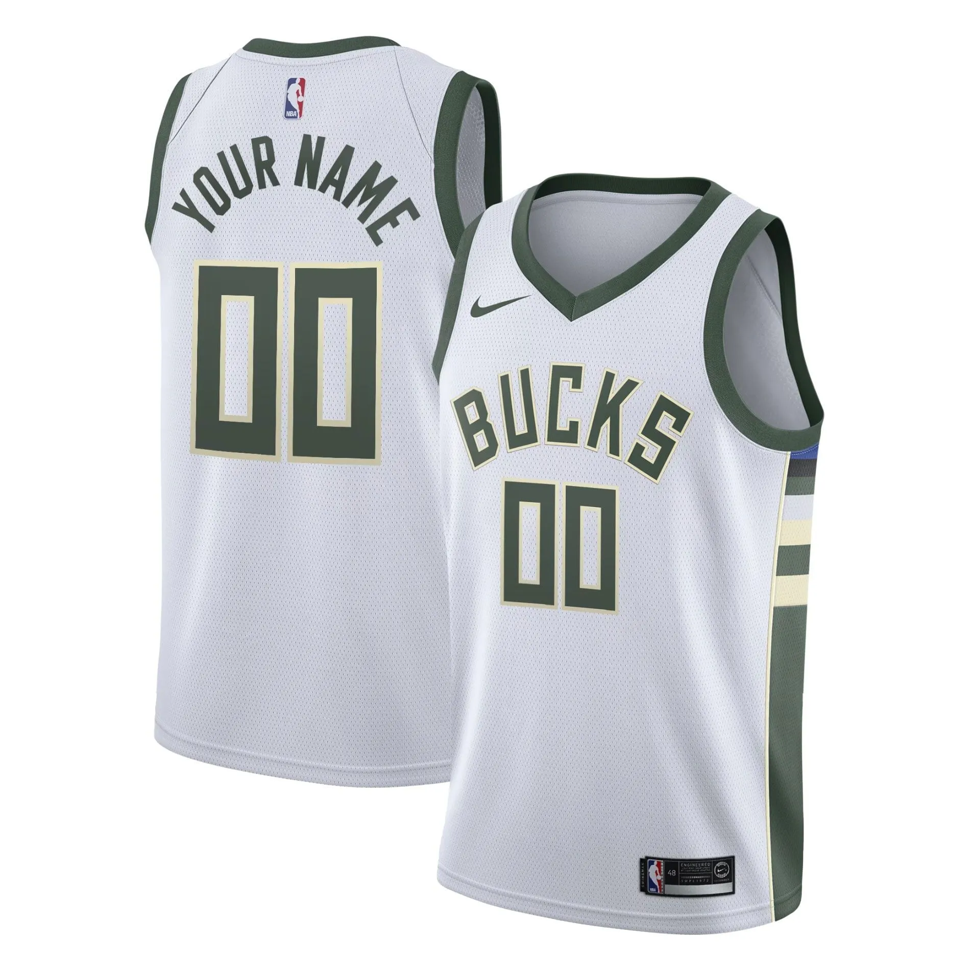 Milwaukee Bucks  Swingman Custom Jersey White - Association Edition