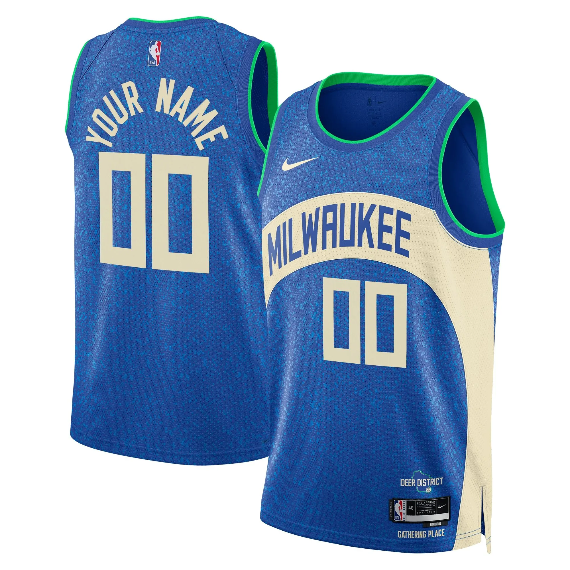 Milwaukee Bucks  Unisex 2023/24 Custom Swingman Jersey - Royal - City Edition