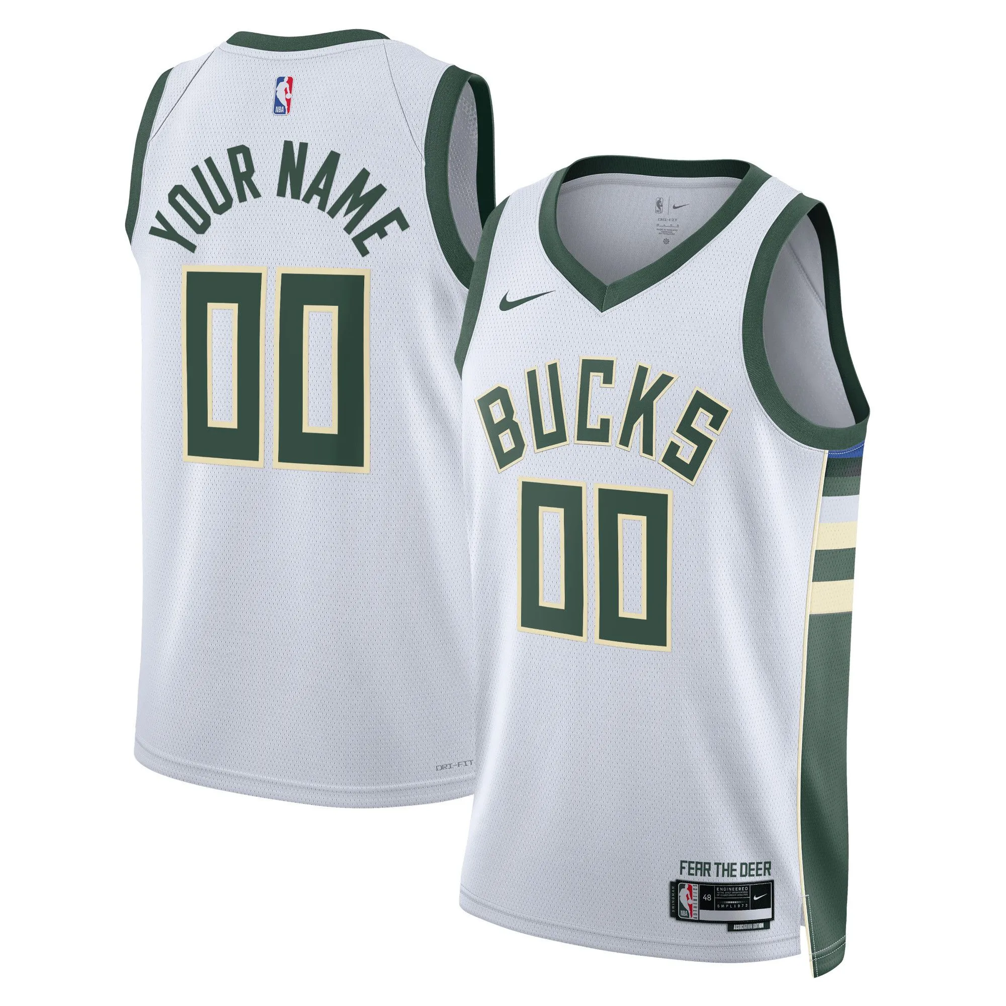 Milwaukee Bucks  Unisex Swingman Custom Jersey White - Association Edition