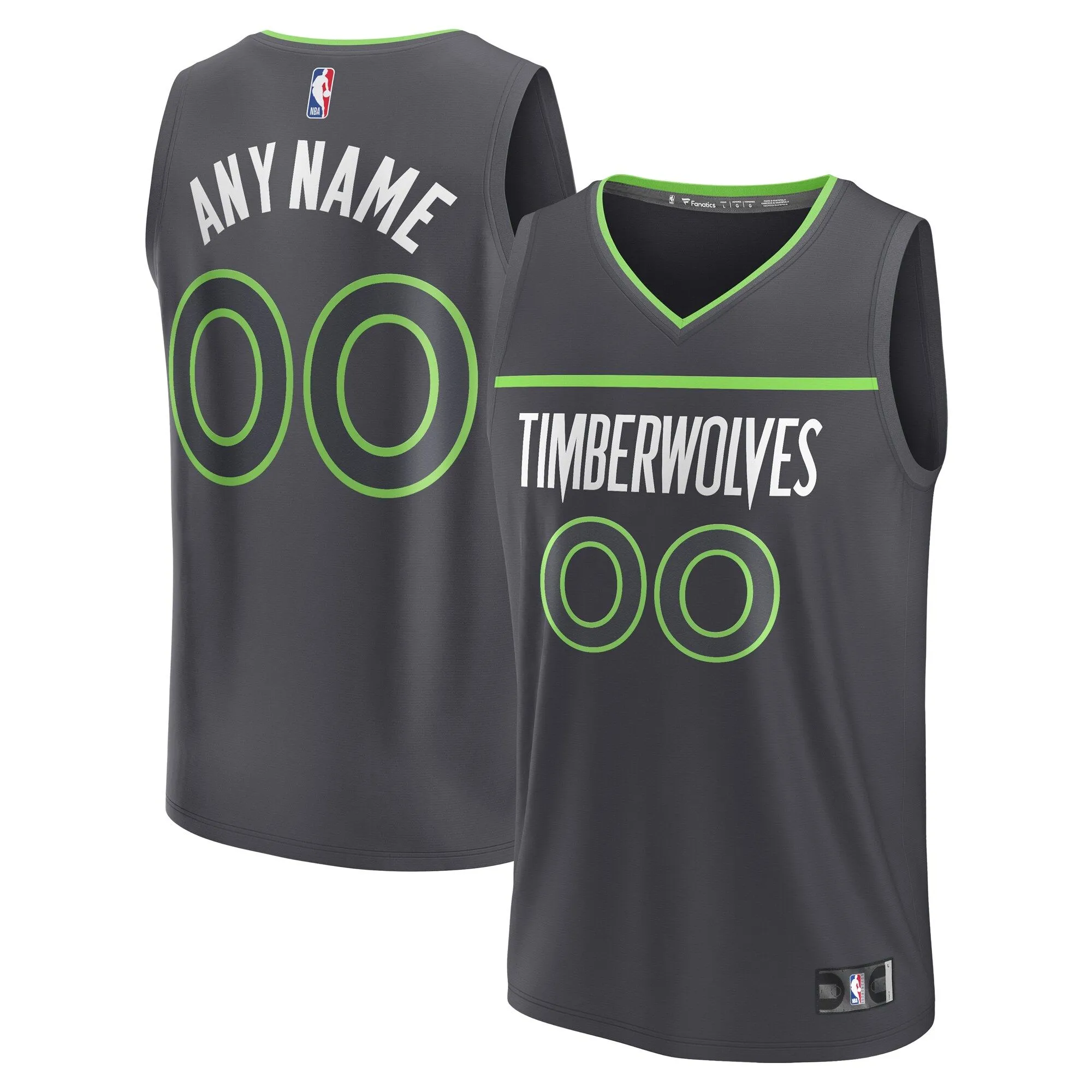 Minnesota Timberwolves Fanatics Branded Custom Fast Break Jersey - Statement Edition - Black