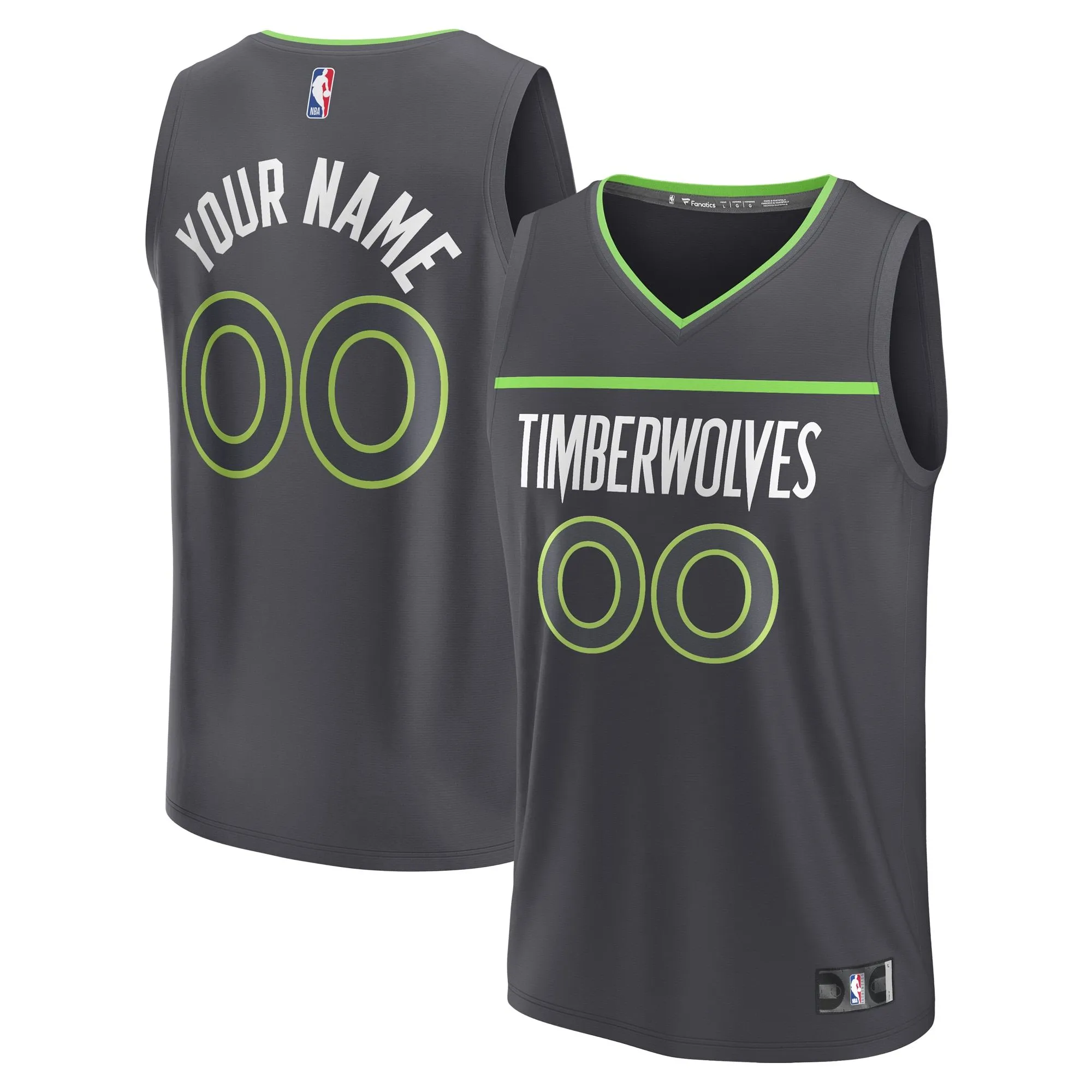 Minnesota Timberwolves Fanatics Branded Youth Custom Fast Break Jersey - Statement Edition - Black