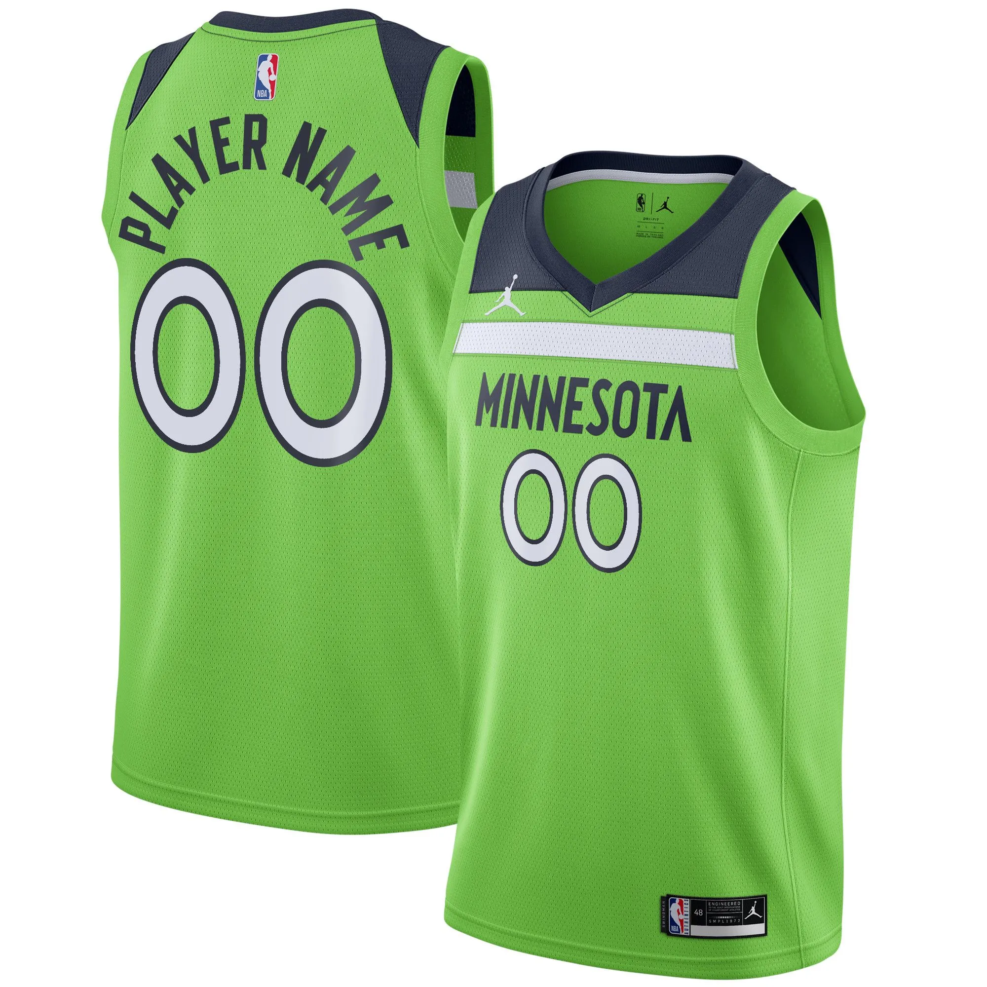 Minnesota Timberwolves Jordan Brand Swingman Custom Jersey - Statement Edition - Green