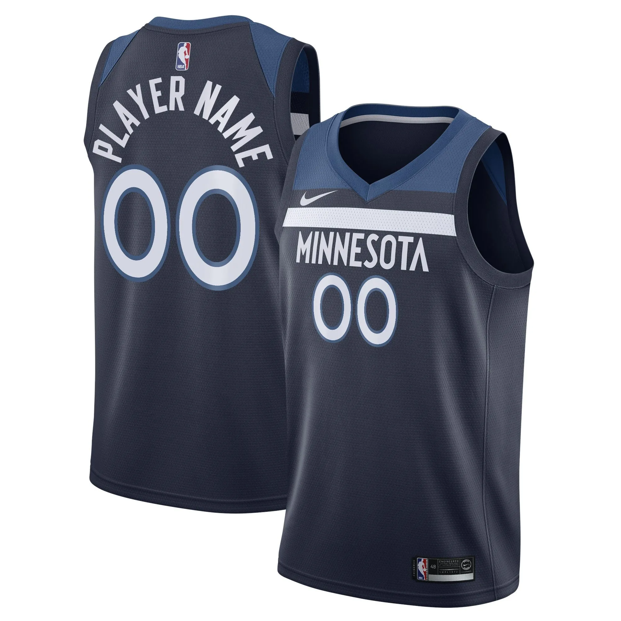 Minnesota Timberwolves  Swingman Custom Jersey Navy - Icon Edition