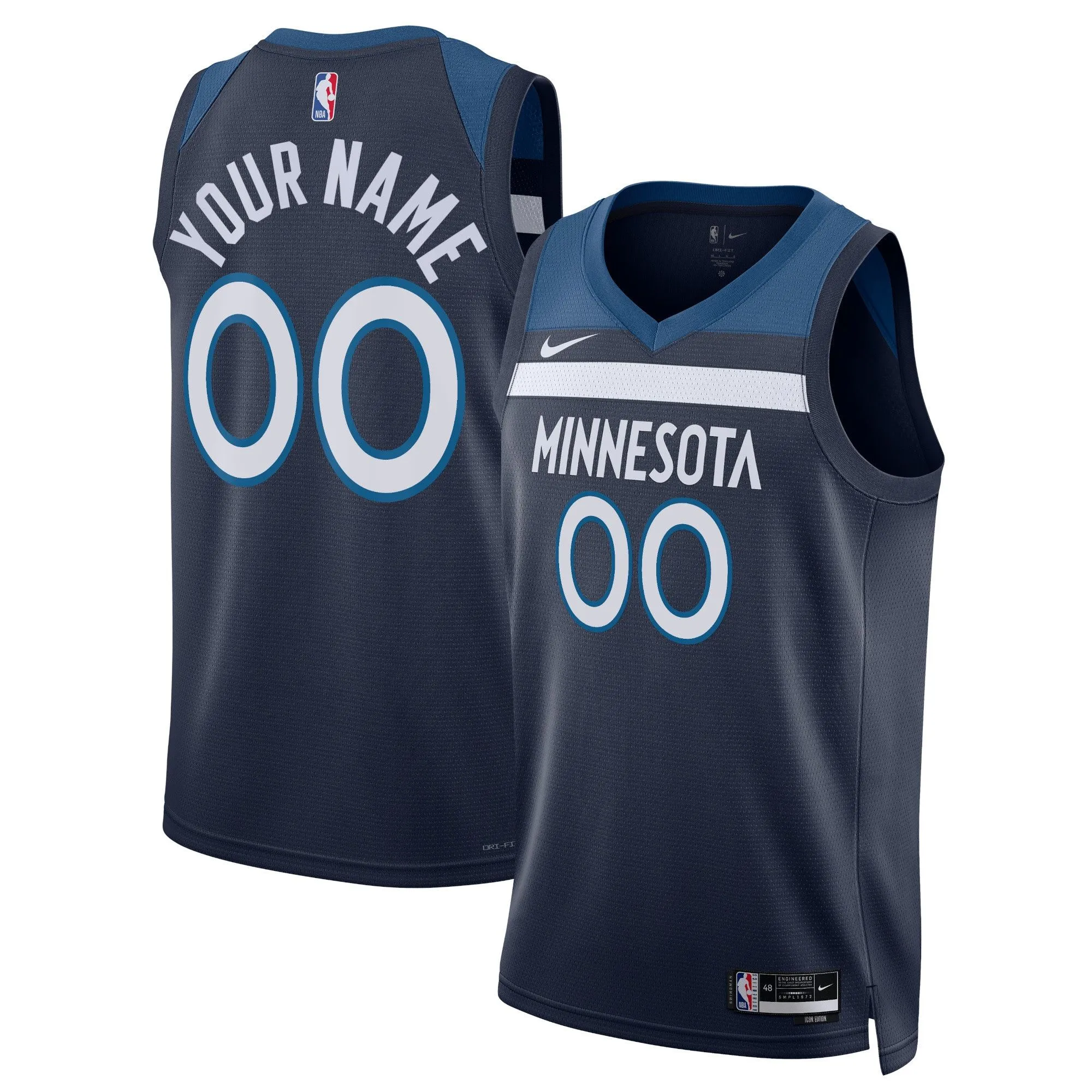 Minnesota Timberwolves  Unisex Swingman Custom Jersey Navy - Icon Edition