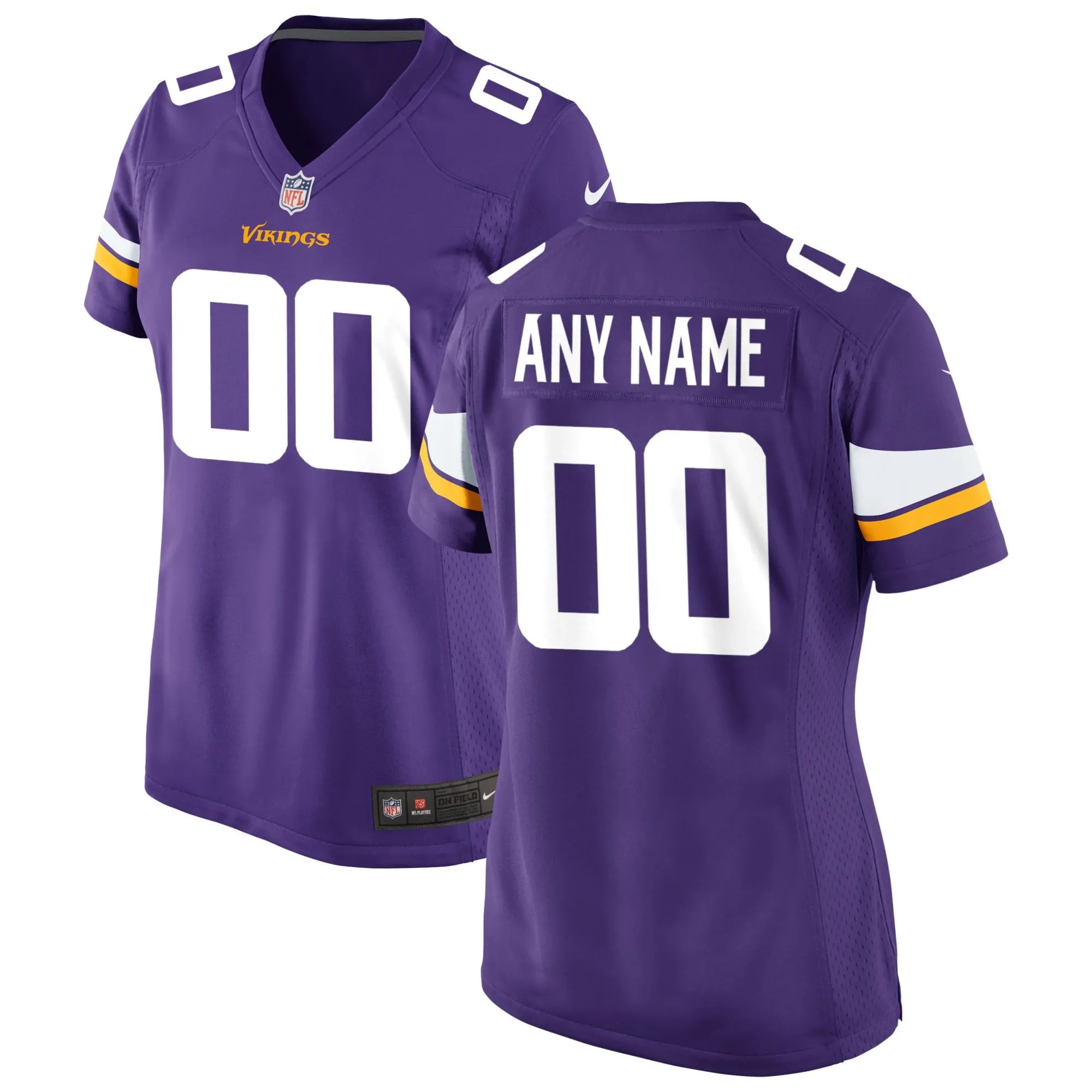 Minnesota Vikings  Women's Custom Game Jersey - Purple