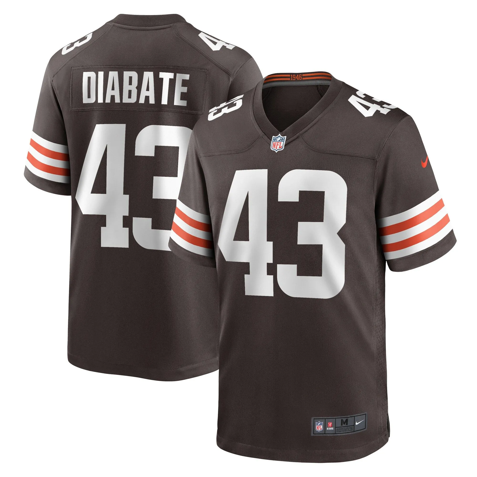 Mohamoud Diabate Cleveland Browns  Team Game Jersey -  Brown