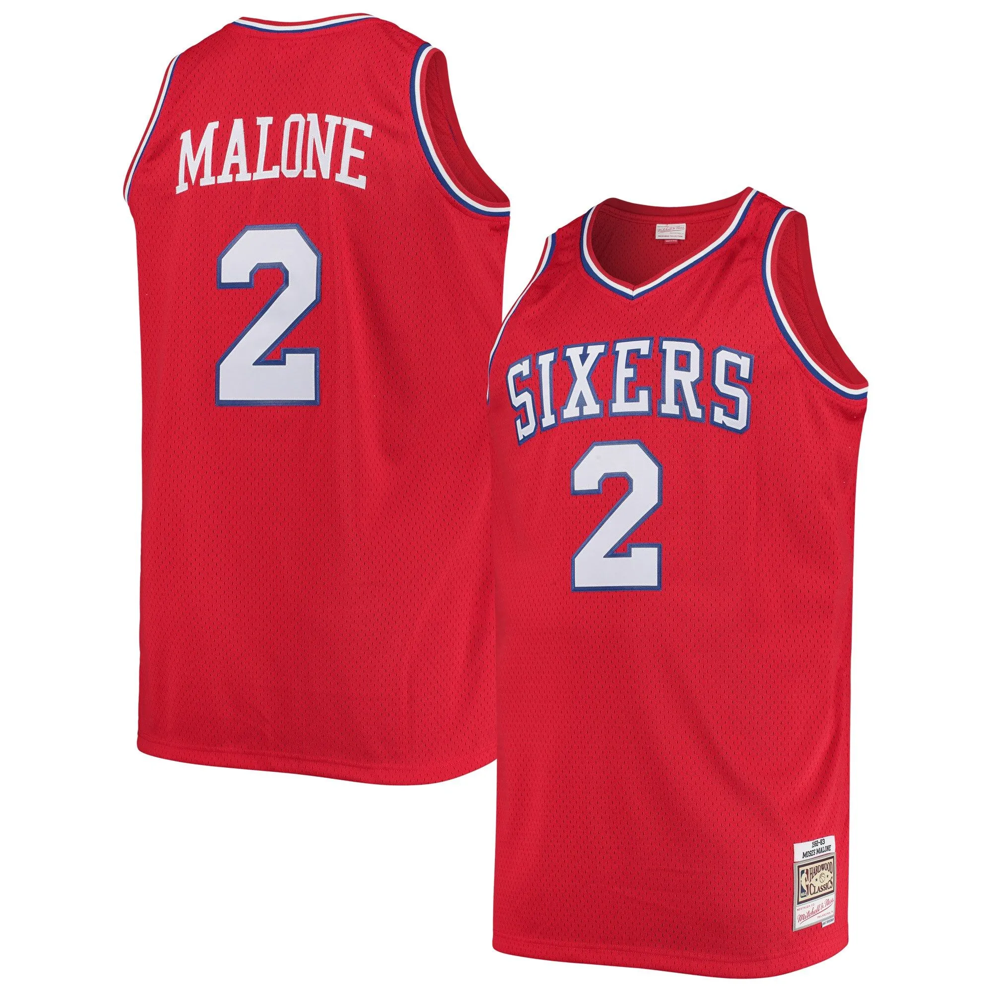 Moses Malone Philadelphia 76ers Mitchell & Ness 1982/83 Big & Tall Hardwood Classics Swingman Jersey - Red