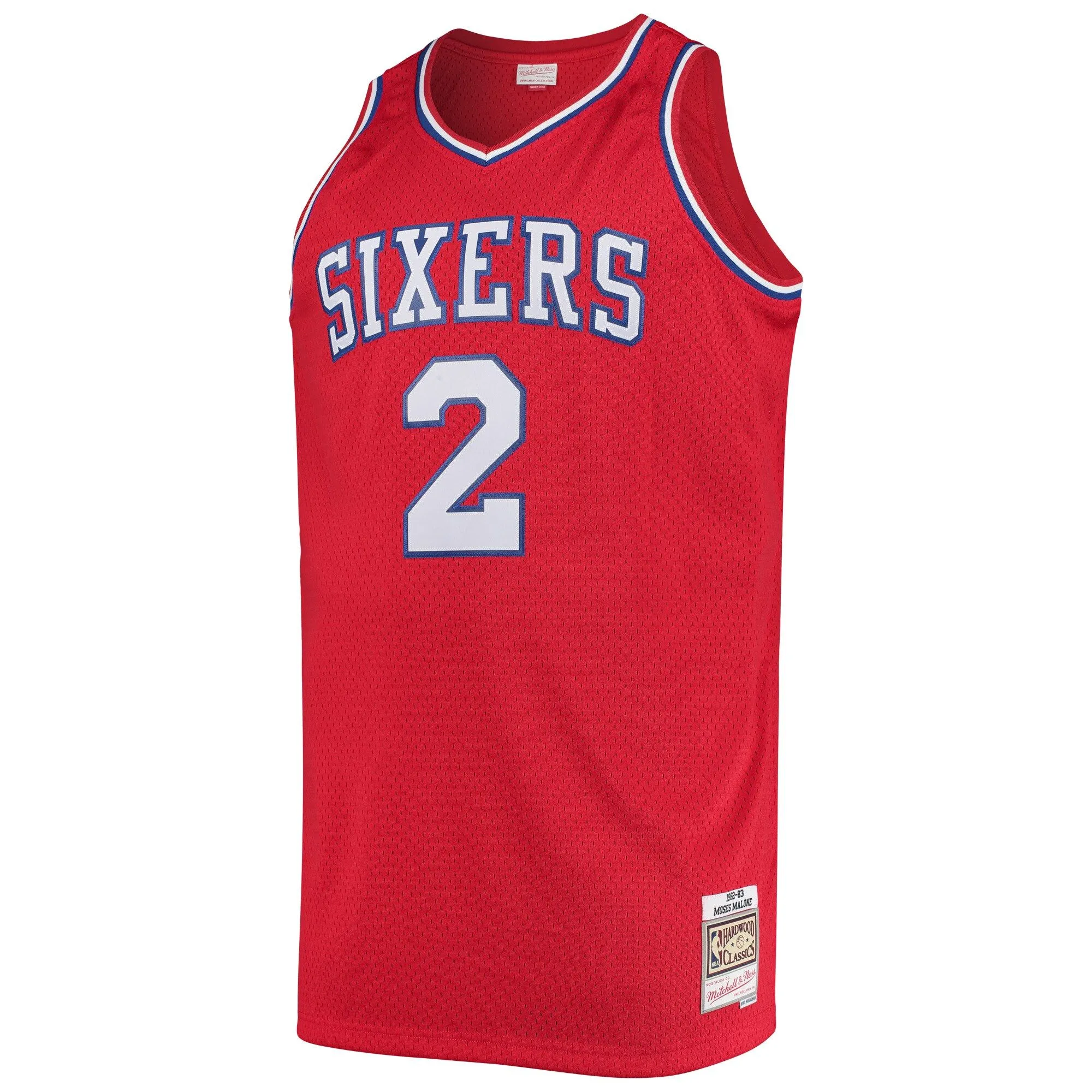 Moses Malone Philadelphia 76ers Mitchell & Ness 1982/83 Big & Tall Hardwood Classics Swingman Jersey - Red