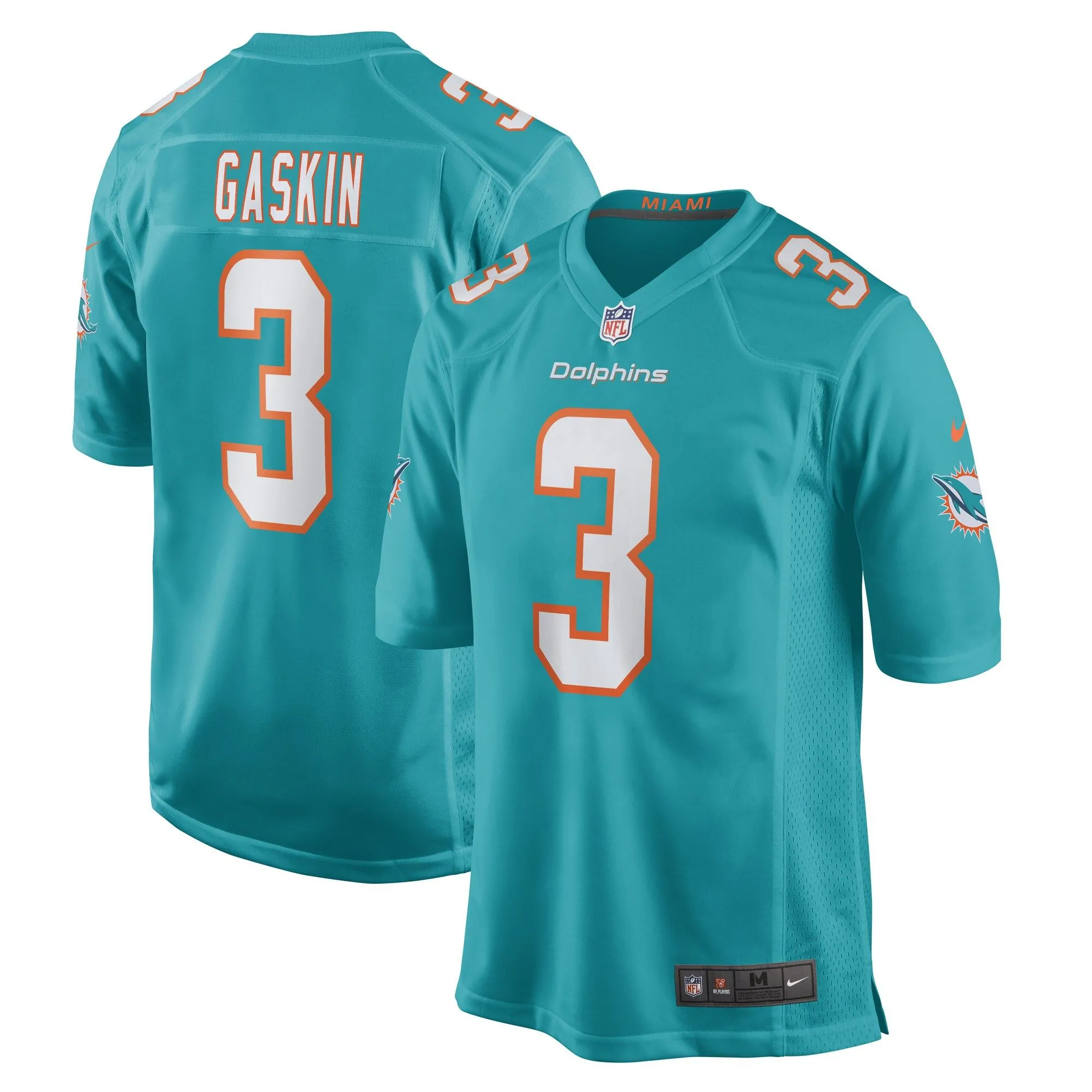 Myles Gaskin Miami Dolphins  Game Player Jersey - Aqua