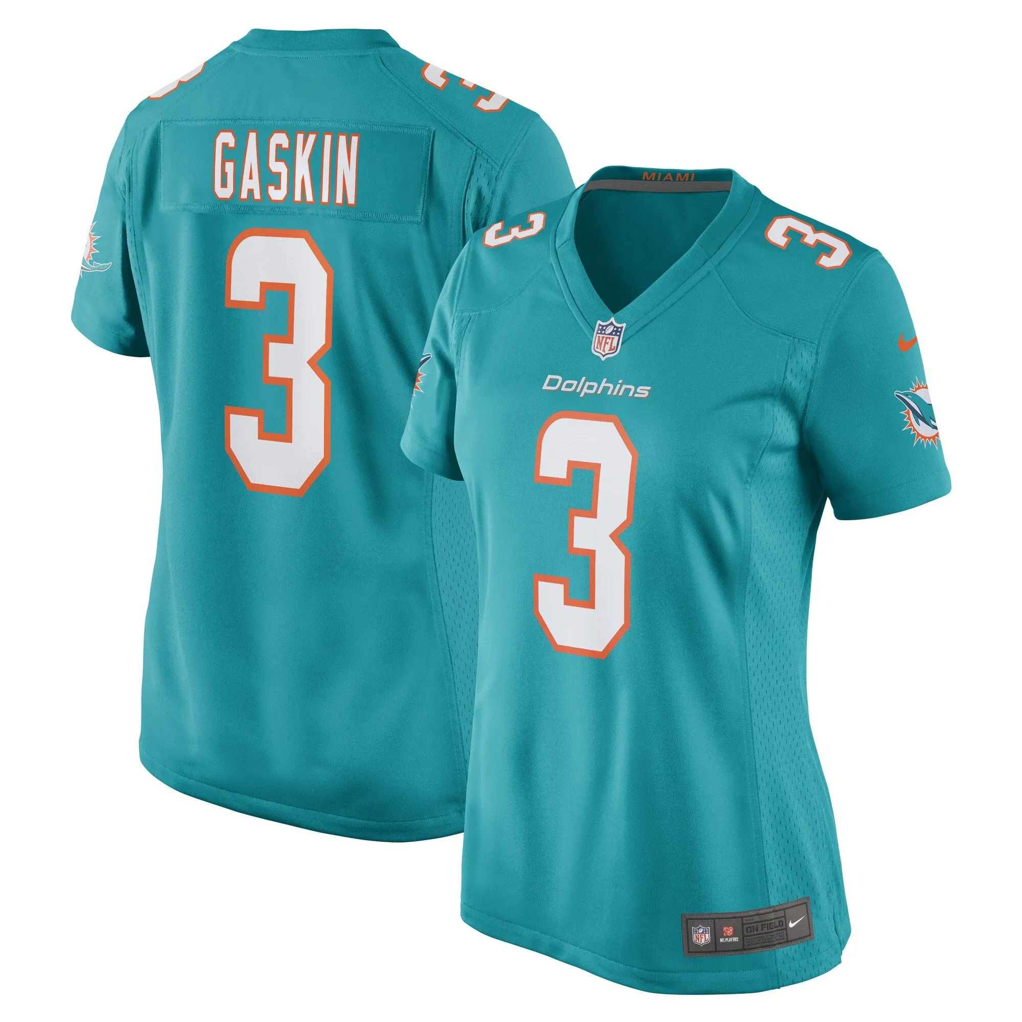 Myles Gaskin Miami Dolphins  Women's Game Player Jersey - Aqua