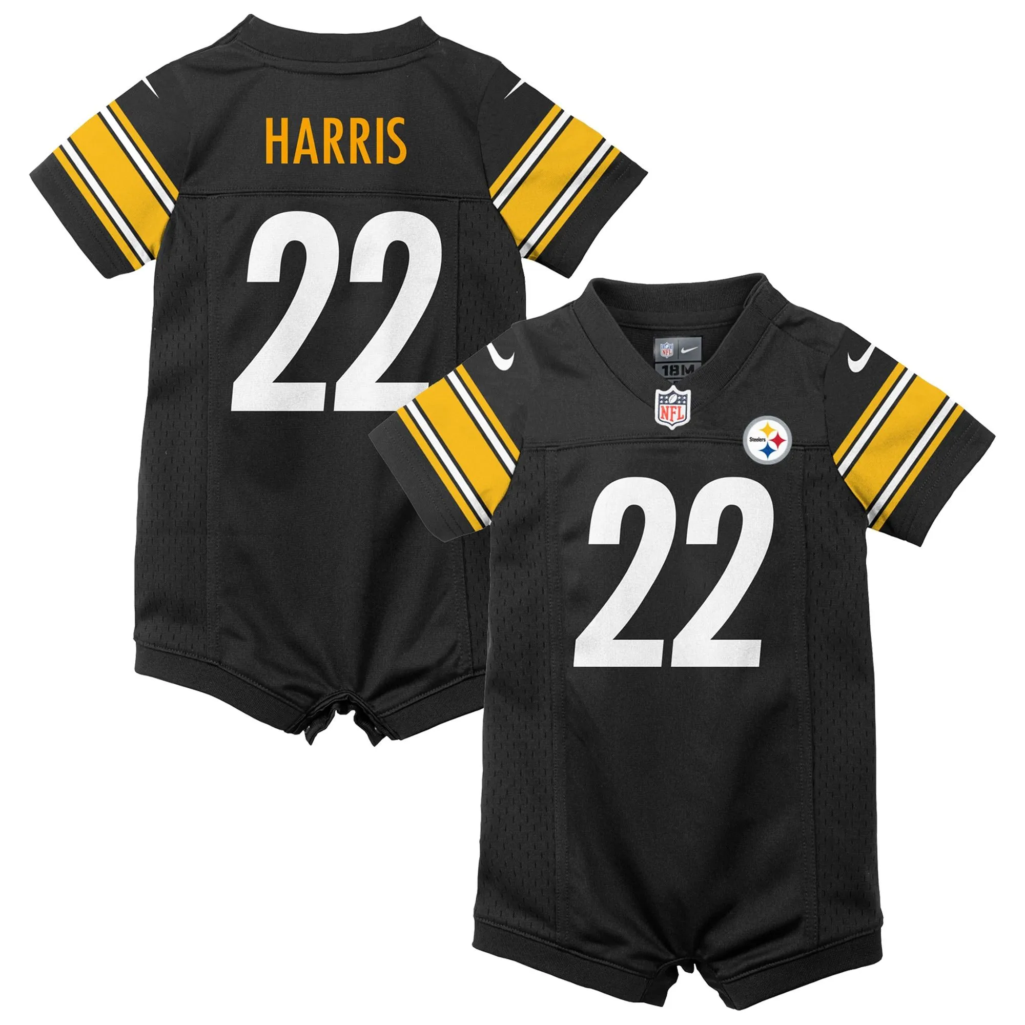 Najee Harris Pittsburgh Steelers  Newborn & Infant Game Romper Jersey - Black