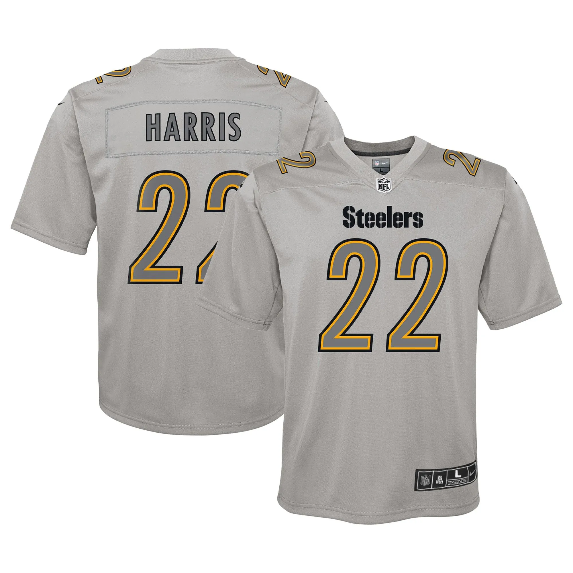 Najee Harris Pittsburgh Steelers  Youth Atmosphere Game Jersey - Gray