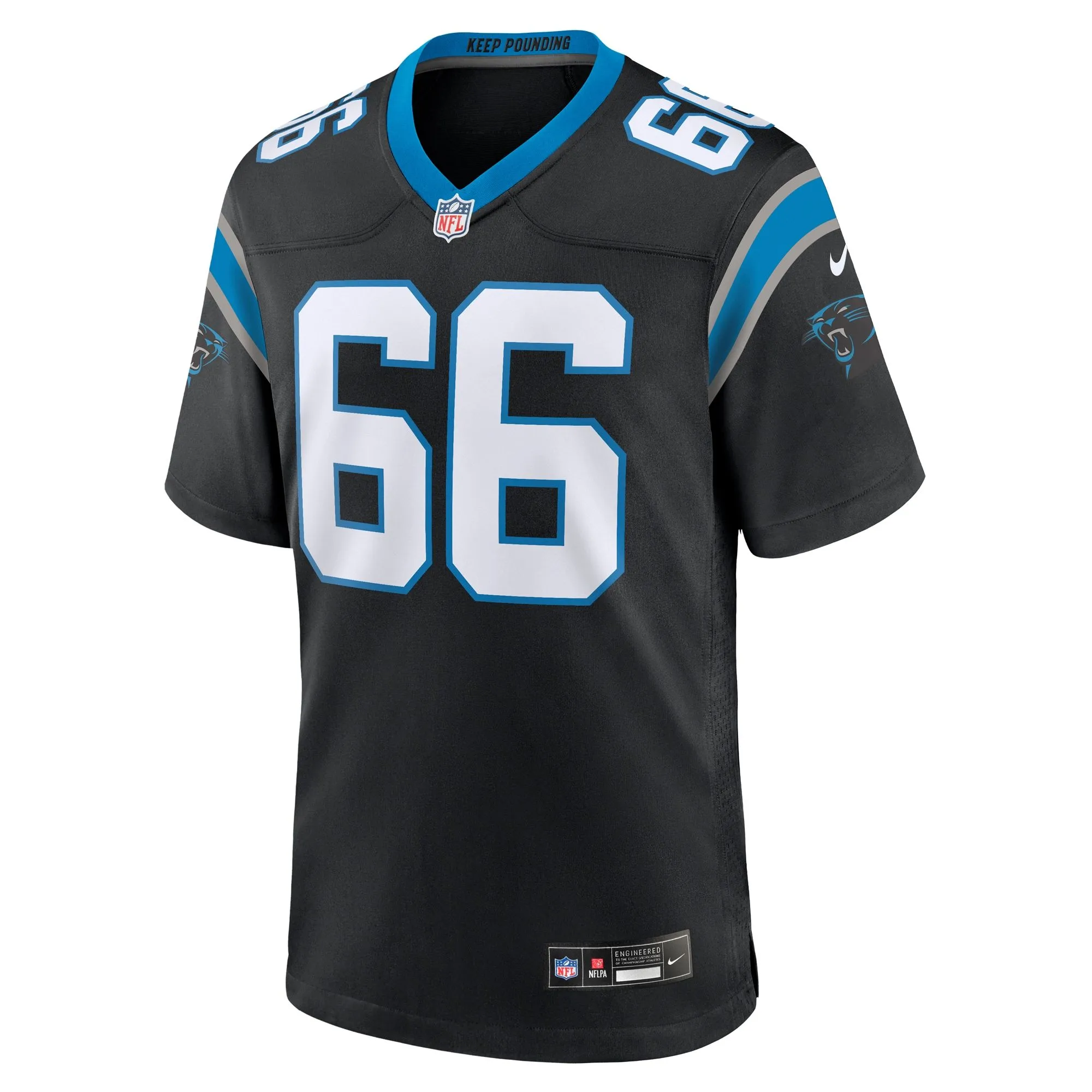 Nash Jensen Carolina Panthers  Team Game Jersey -  Black