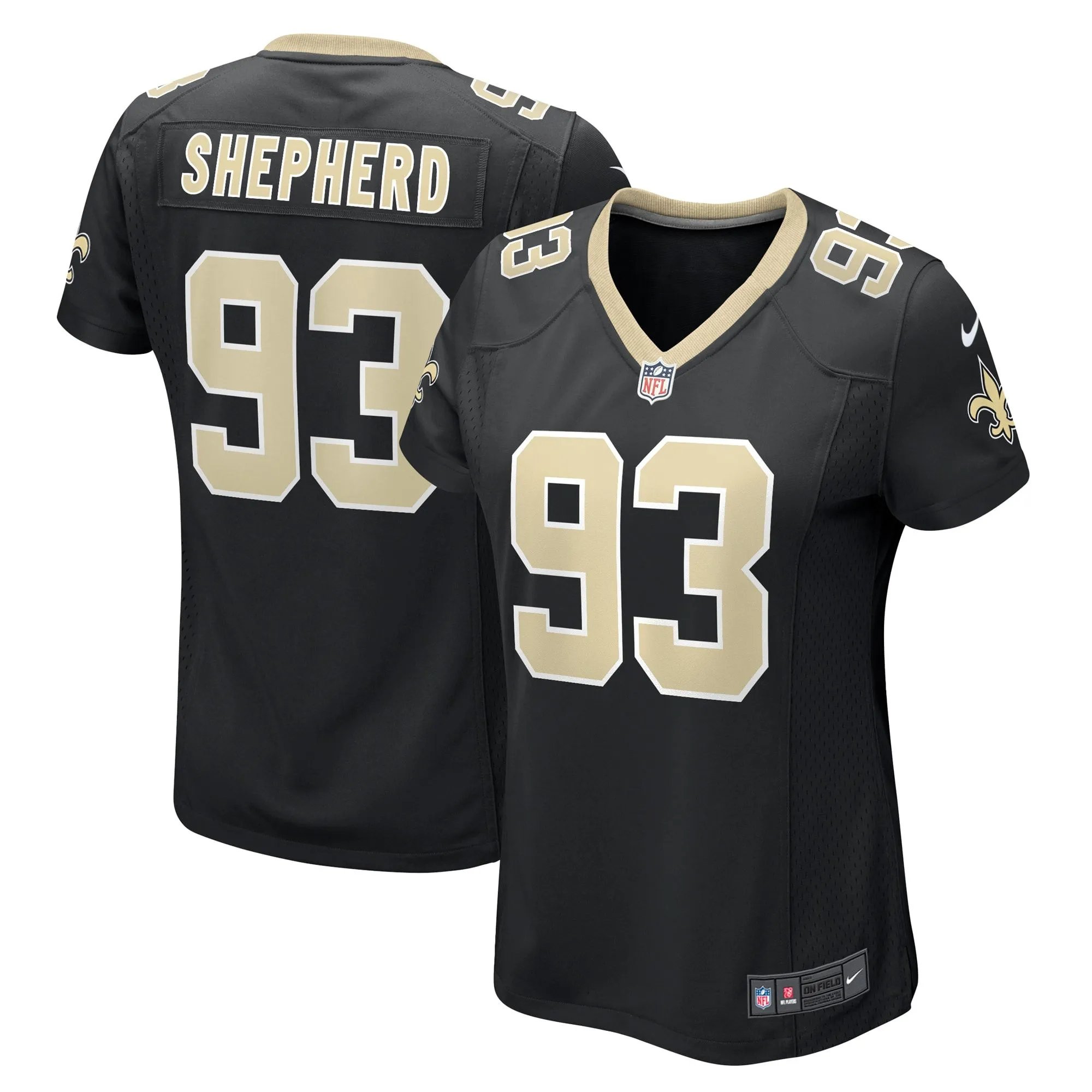 Nathan Shepherd New Orleans Saints  Women's Game Jersey - Black