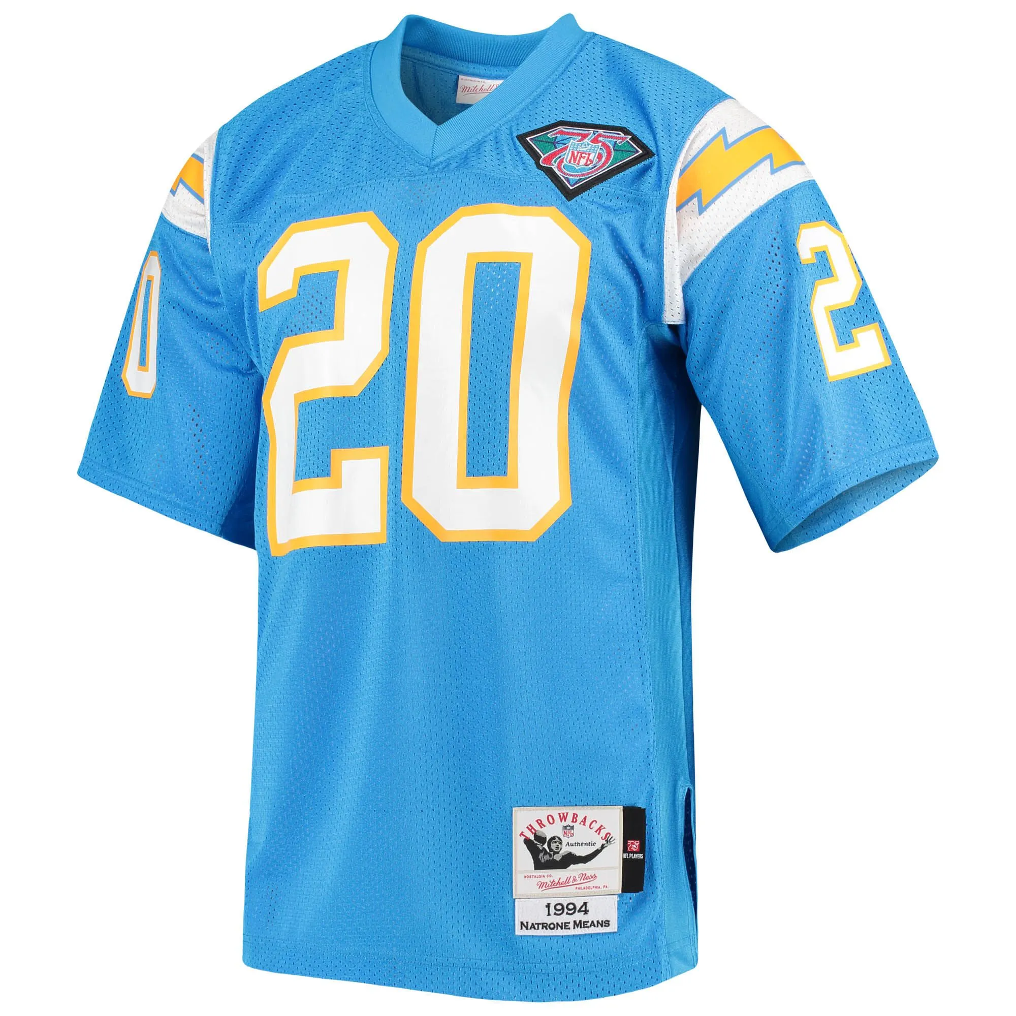 Natrone Means Los Angeles Chargers 1994 Mitchell & Ness  Throwback Retired Player Jersey - Powder Blue