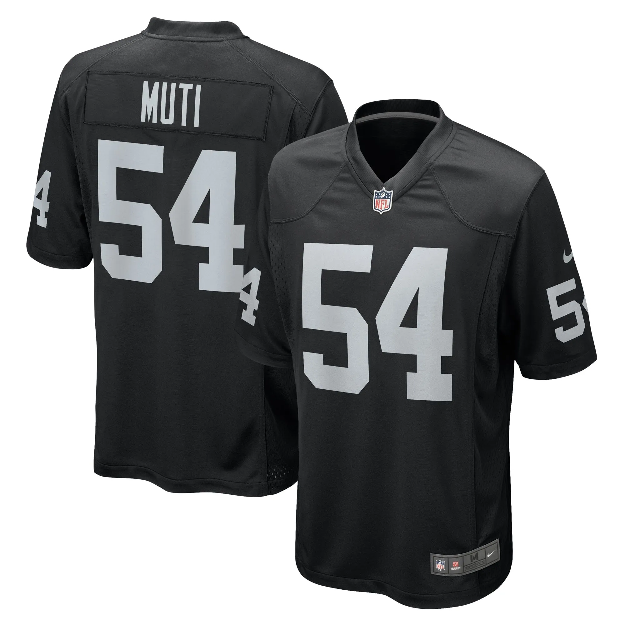 Netane Muti Las Vegas Raiders  Team Game Jersey -  Black