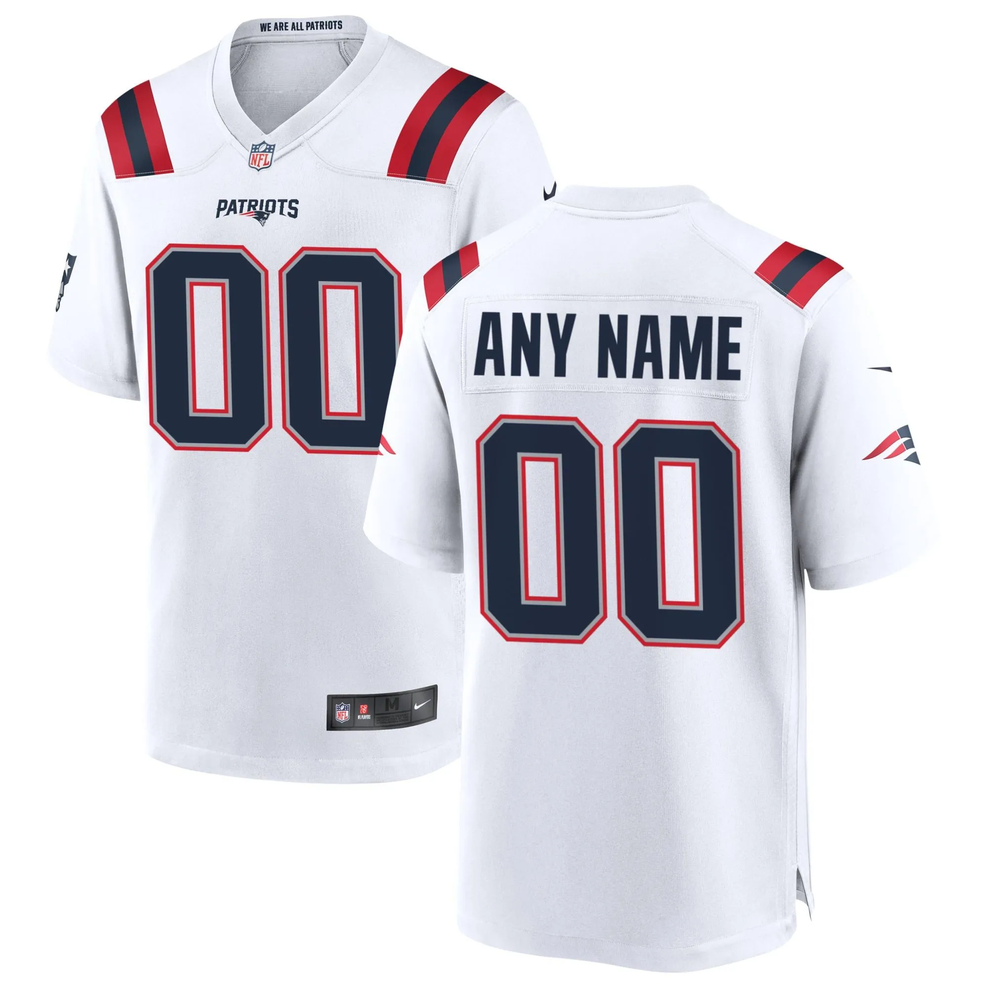 New England Patriots  Custom Game Jersey - White