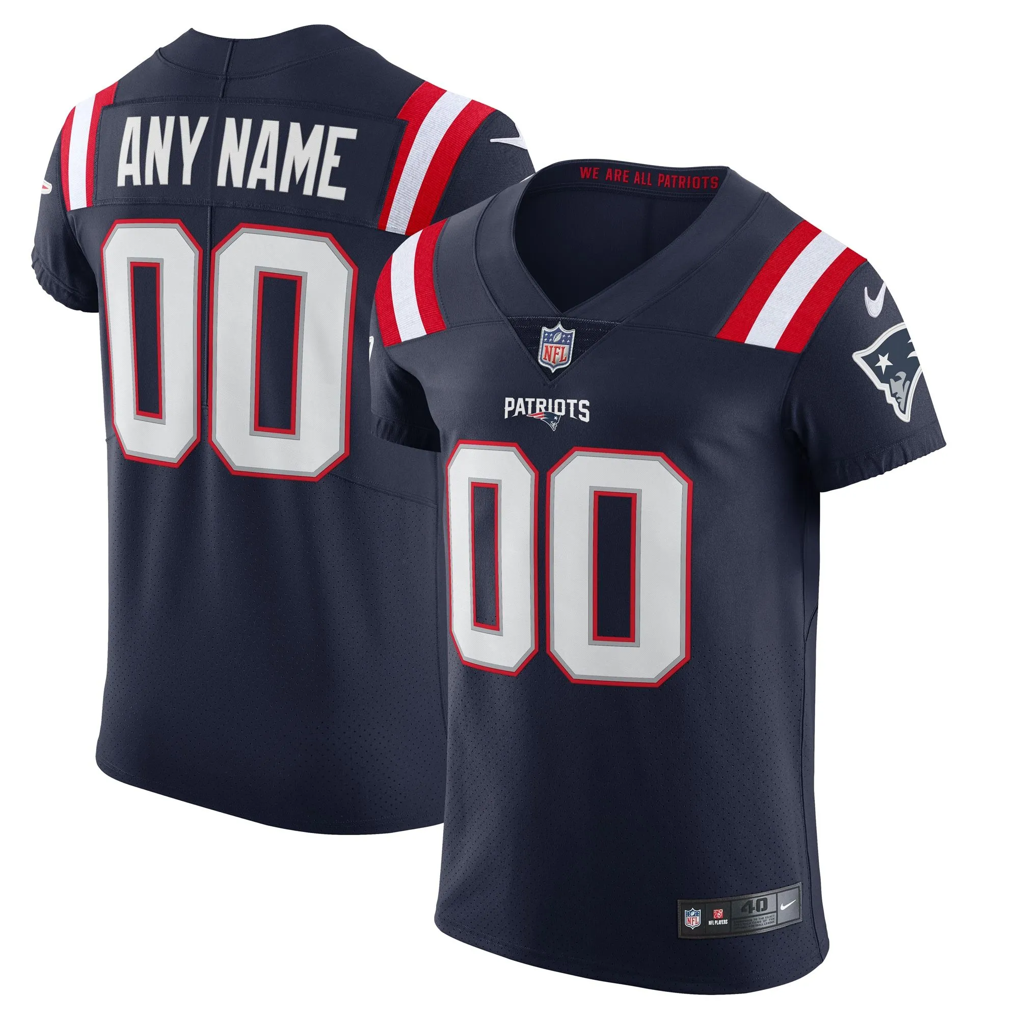 New England Patriots  Vapor Elite Custom Jersey - Navy