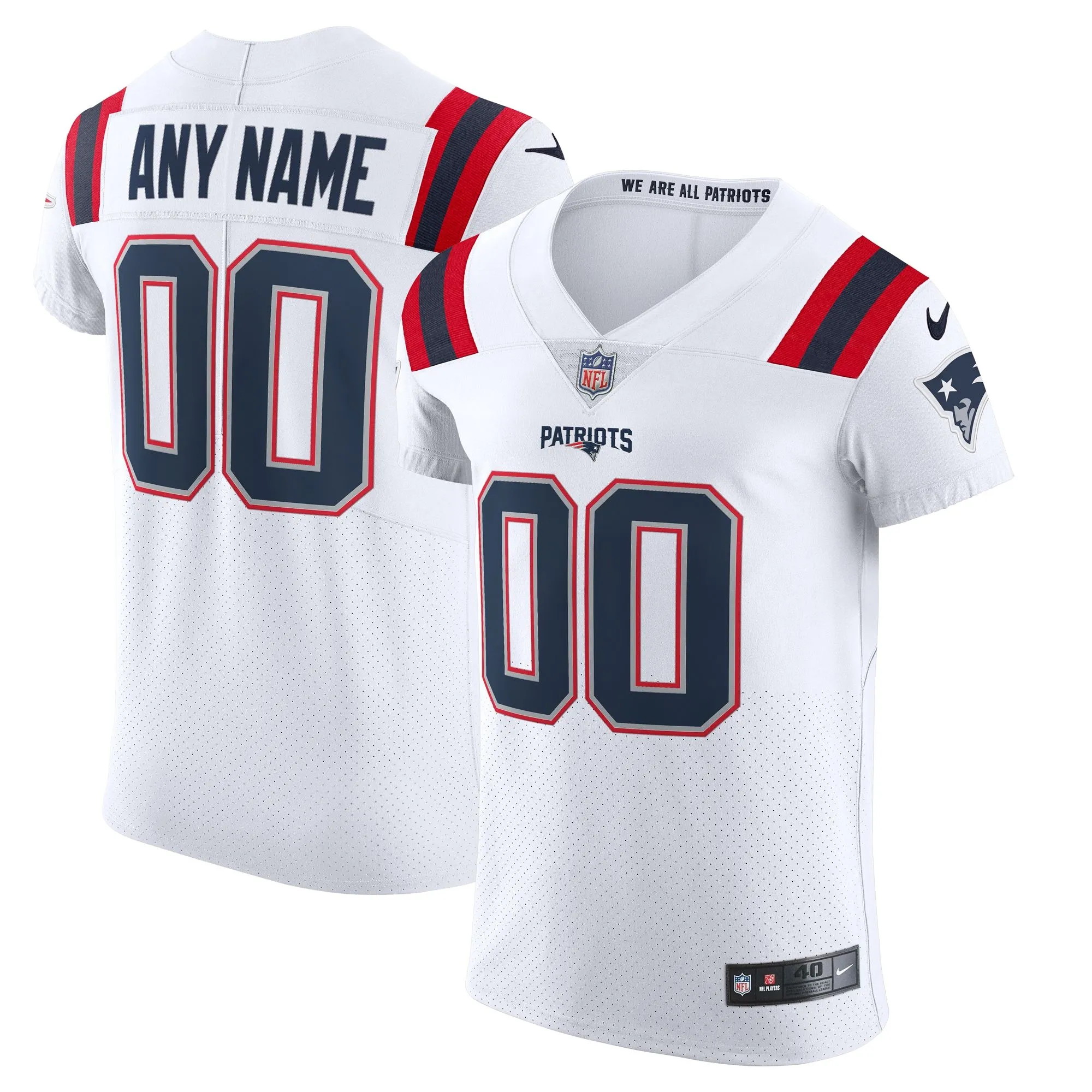 New England Patriots  Vapor Elite Custom Jersey - White