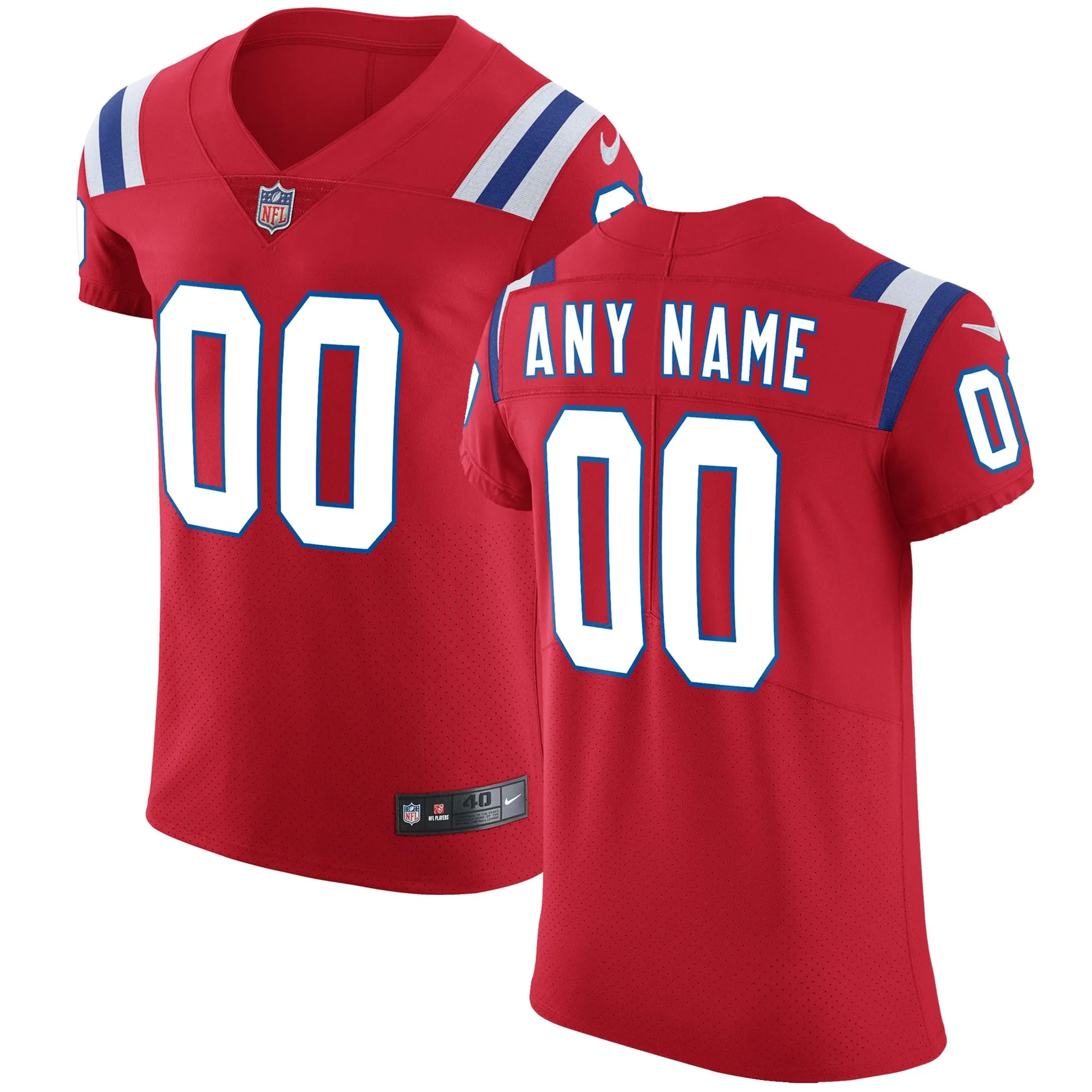 New England Patriots  Vapor Untouchable Custom Elite Jersey - Red