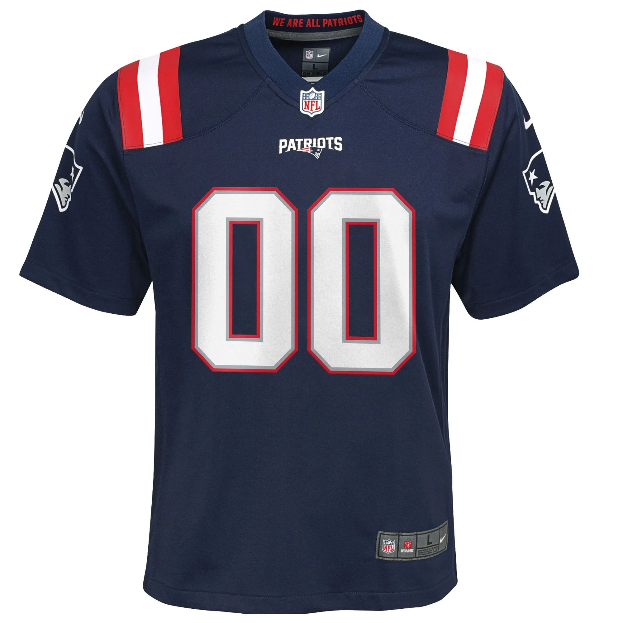 New England Patriots  Youth Custom Game Jersey - Navy