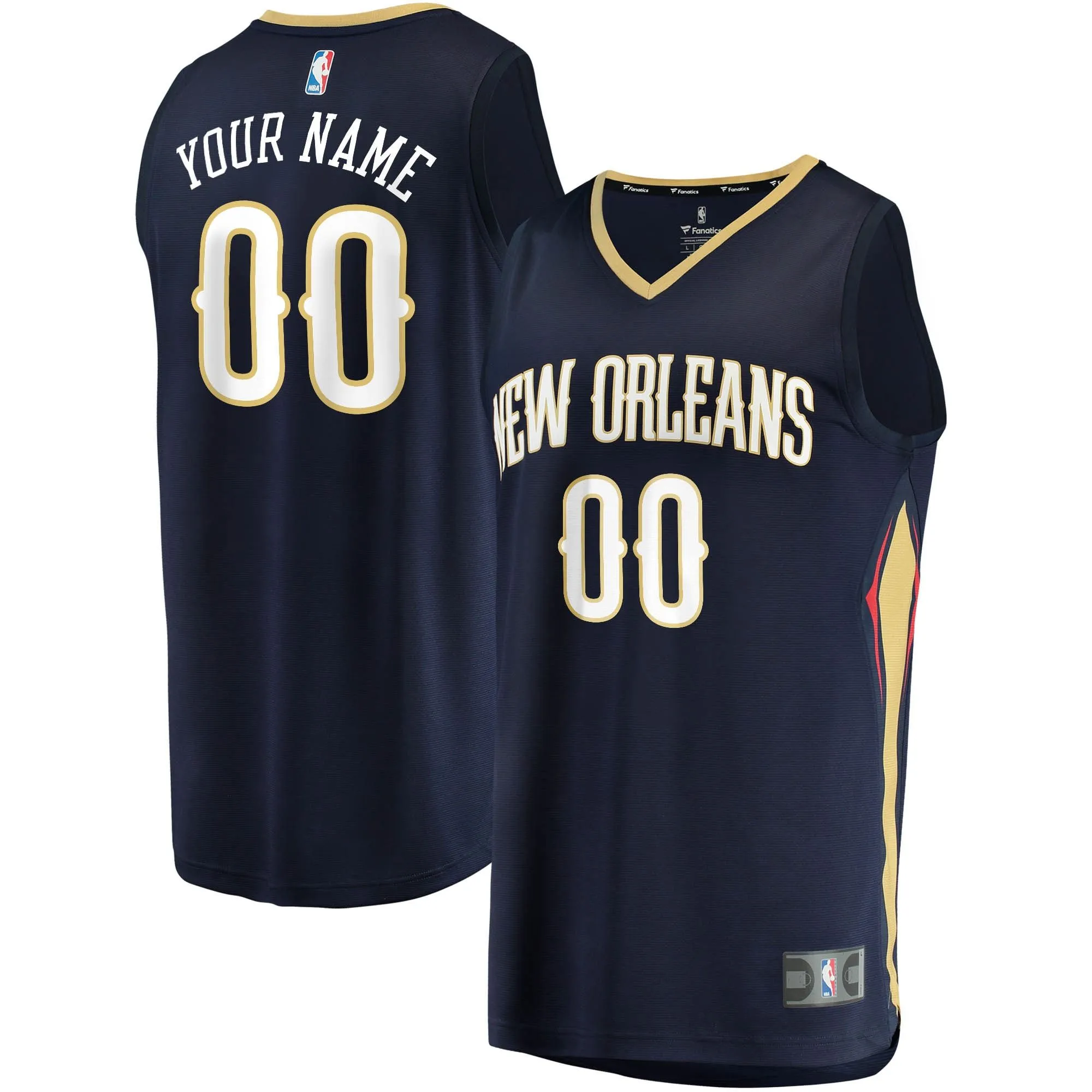 New Orleans Pelicans Fanatics Branded Fast Break Custom Replica Jersey Navy - Icon Edition