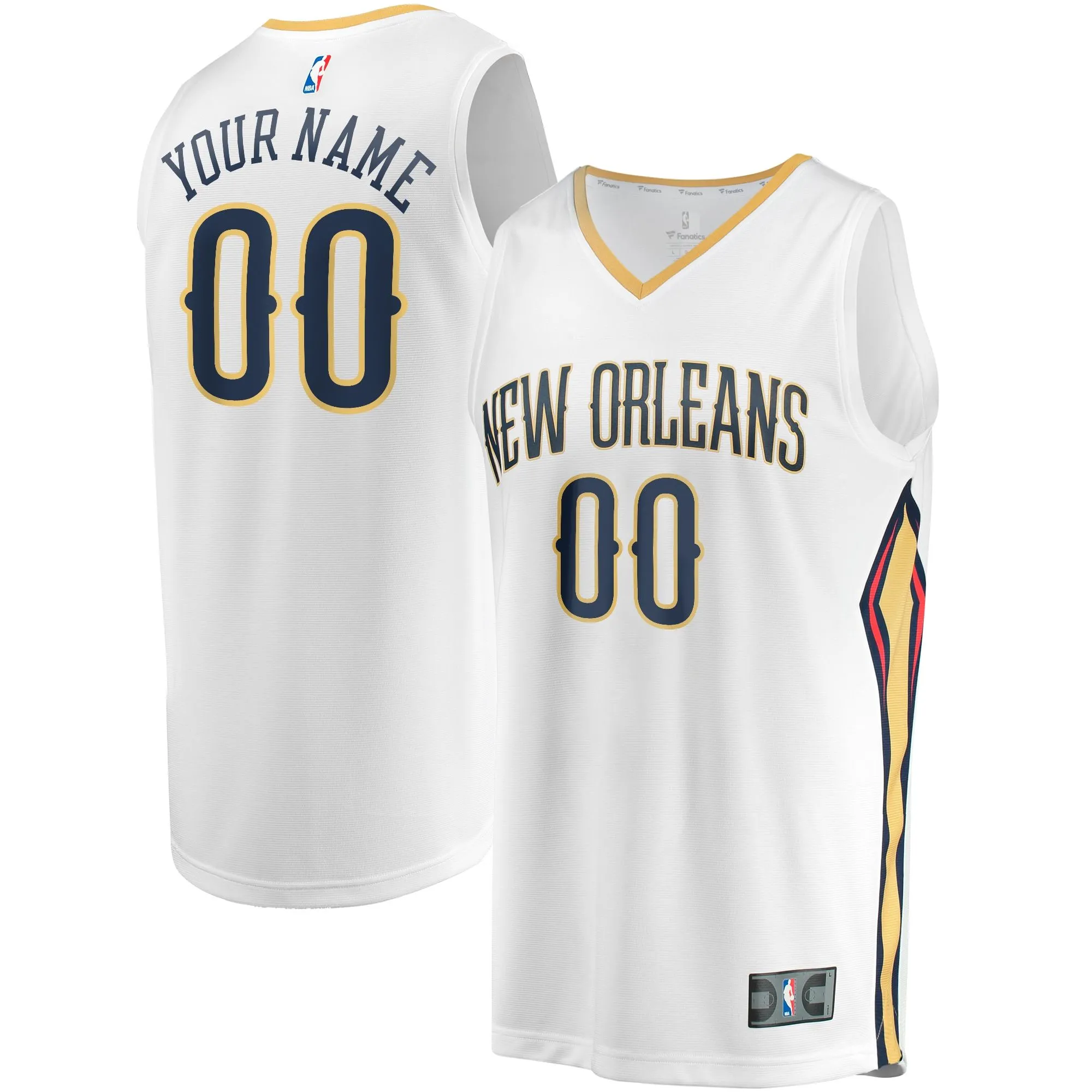 New Orleans Pelicans Fanatics Branded Youth Fast Break Replica Custom Jersey - Association Edition - White