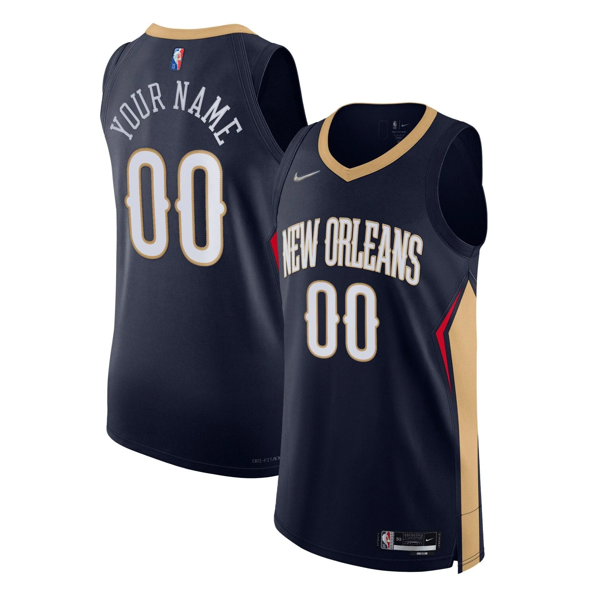 New Orleans Pelicans  2021/22 Diamond  Custom Jersey - Icon Edition - Navy