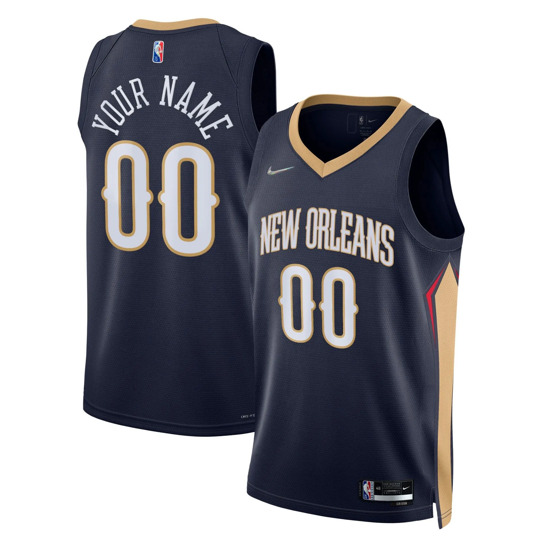 New Orleans Pelicans  2021/22 Diamond Swingman Custom Jersey - Icon Edition - Navy