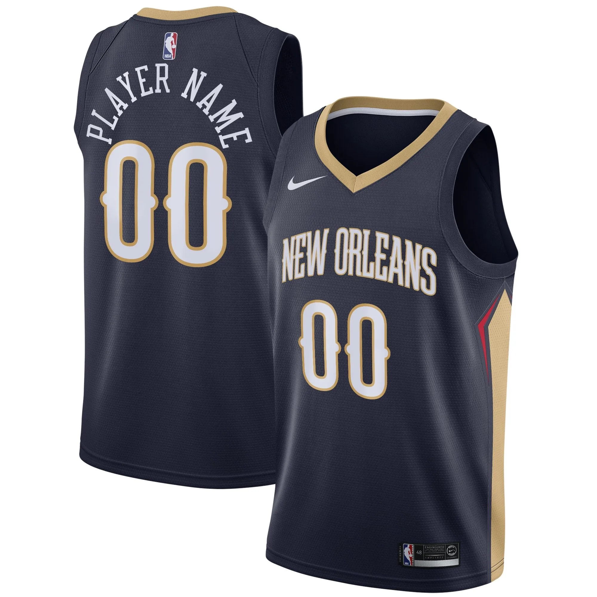 New Orleans Pelicans  Swingman Custom Jersey Navy - Icon Edition