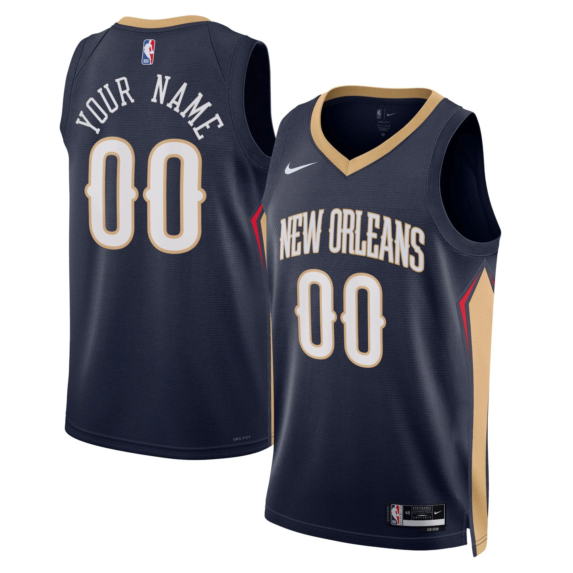 New Orleans Pelicans  Unisex 2022/23 Swingman Custom Jersey Navy - Icon Edition