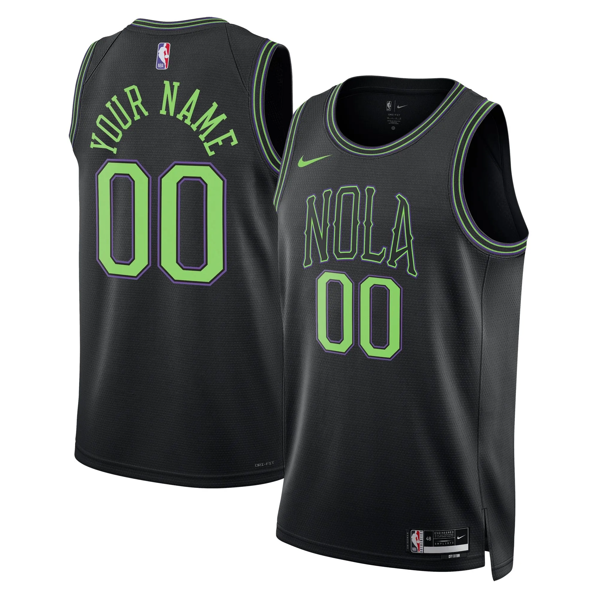 New Orleans Pelicans  Unisex 2023/24 Custom Swingman Jersey - Black - City Edition